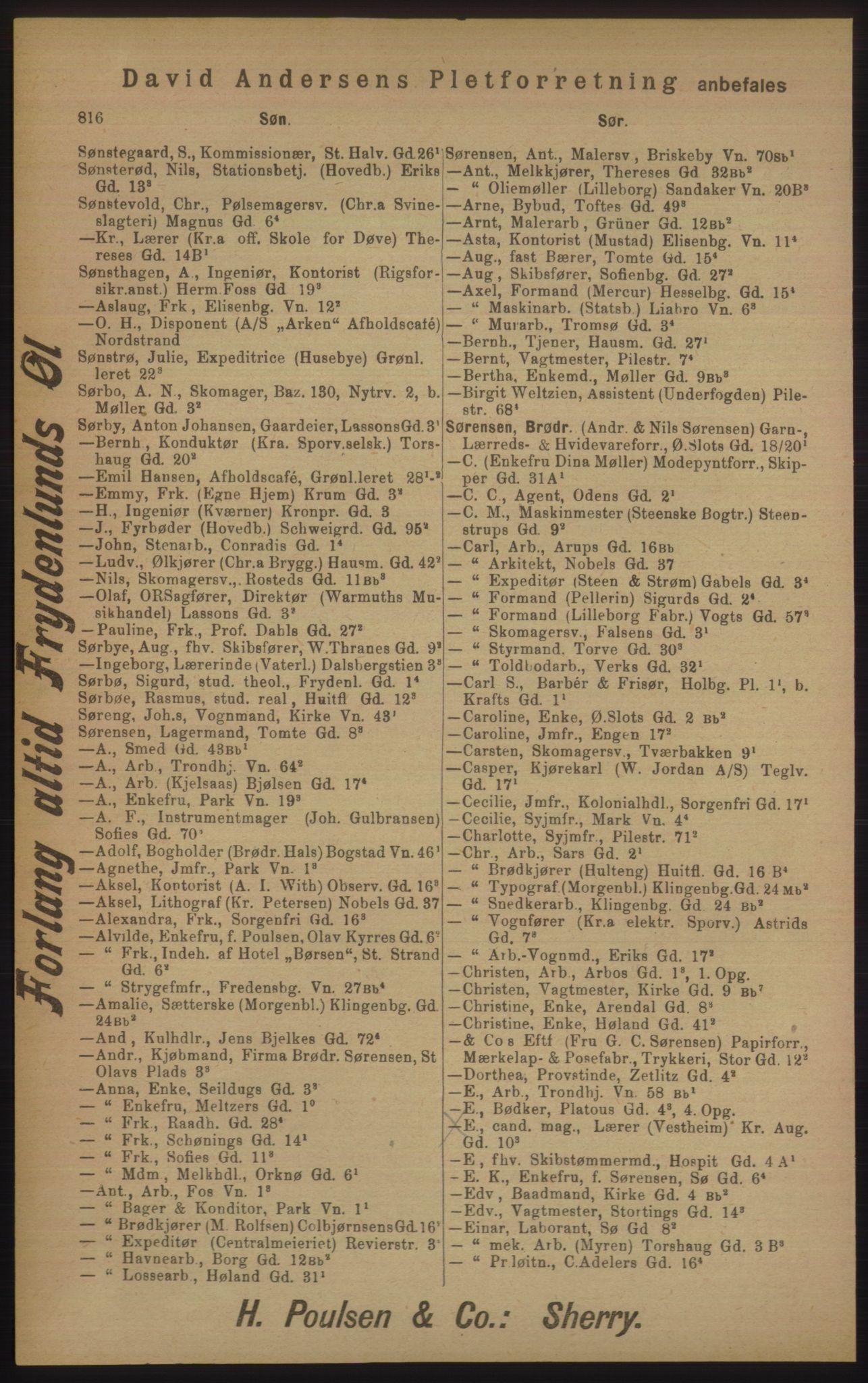 Kristiania/Oslo adressebok, PUBL/-, 1905, p. 816