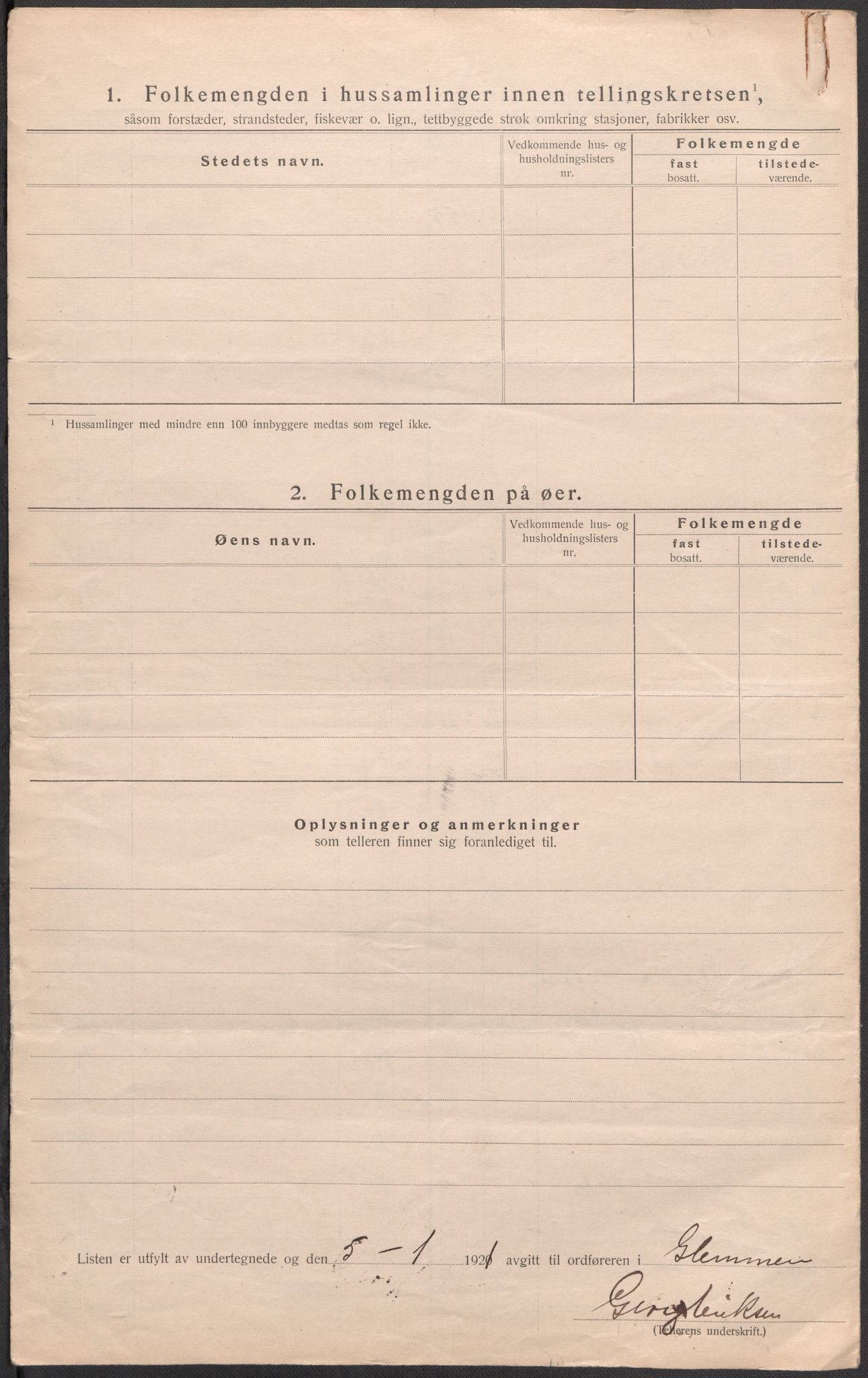 SAO, 1920 census for Glemmen, 1920, p. 30