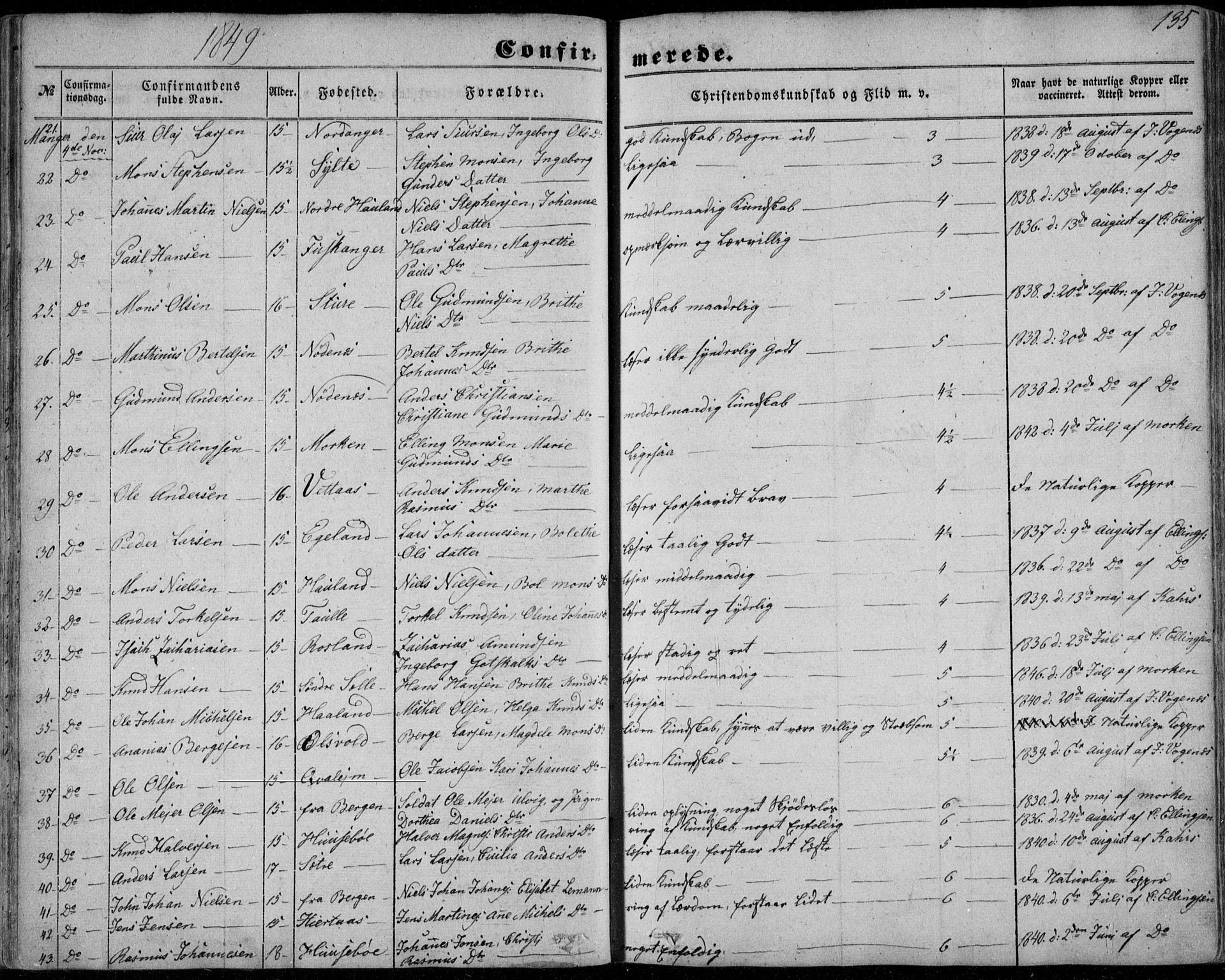 Manger sokneprestembete, SAB/A-76801/H/Haa: Parish register (official) no. A 6, 1849-1859, p. 135