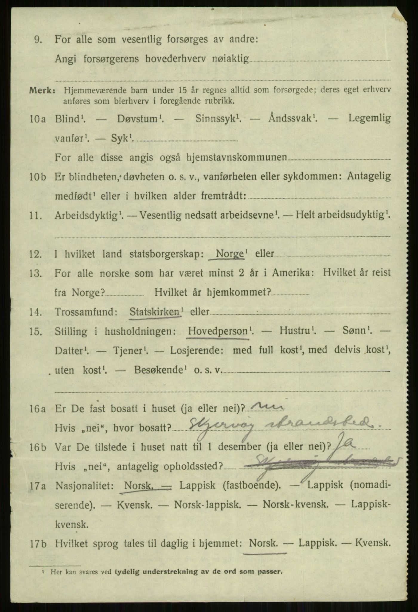 SATØ, 1920 census for Skjervøy, 1920, p. 1490