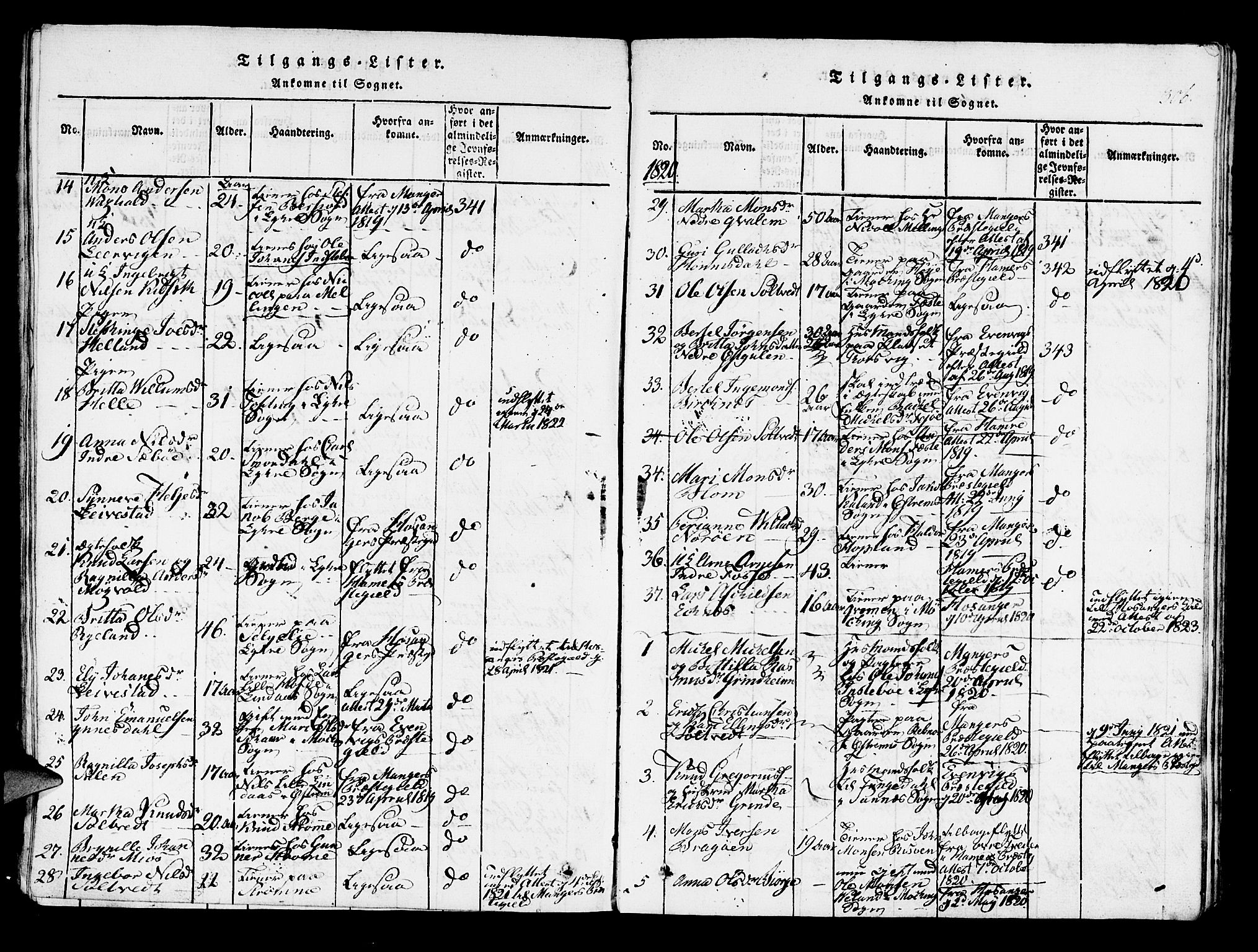 Lindås Sokneprestembete, AV/SAB-A-76701/H/Haa/Haaa/L0007: Parish register (official) no. A 7, 1816-1823, p. 306