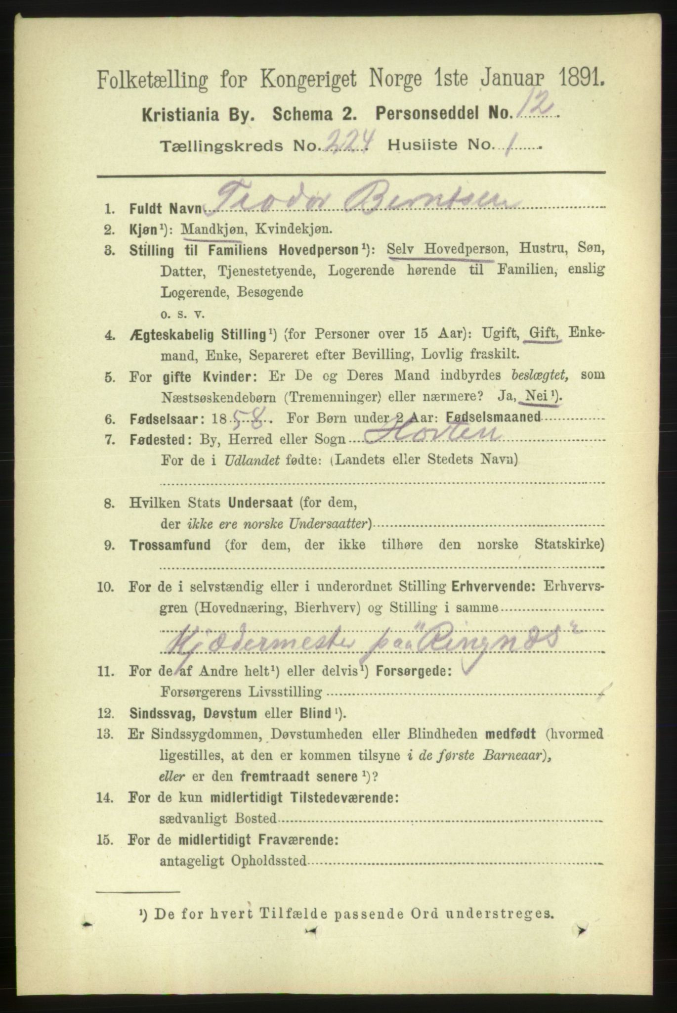 RA, 1891 census for 0301 Kristiania, 1891, p. 135335