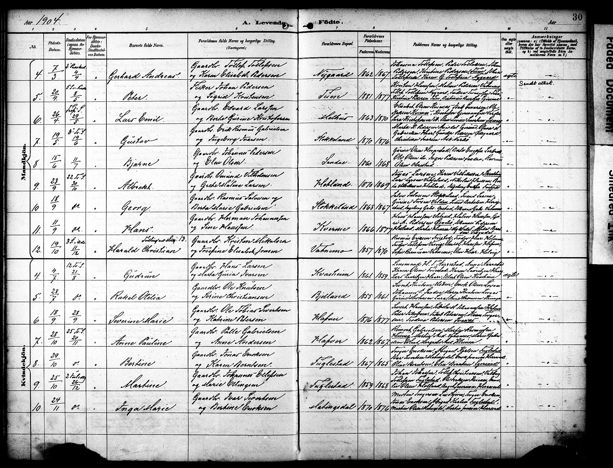 Eigersund sokneprestkontor, AV/SAST-A-101807/S08/L0020: Parish register (official) no. A 19, 1893-1910, p. 30