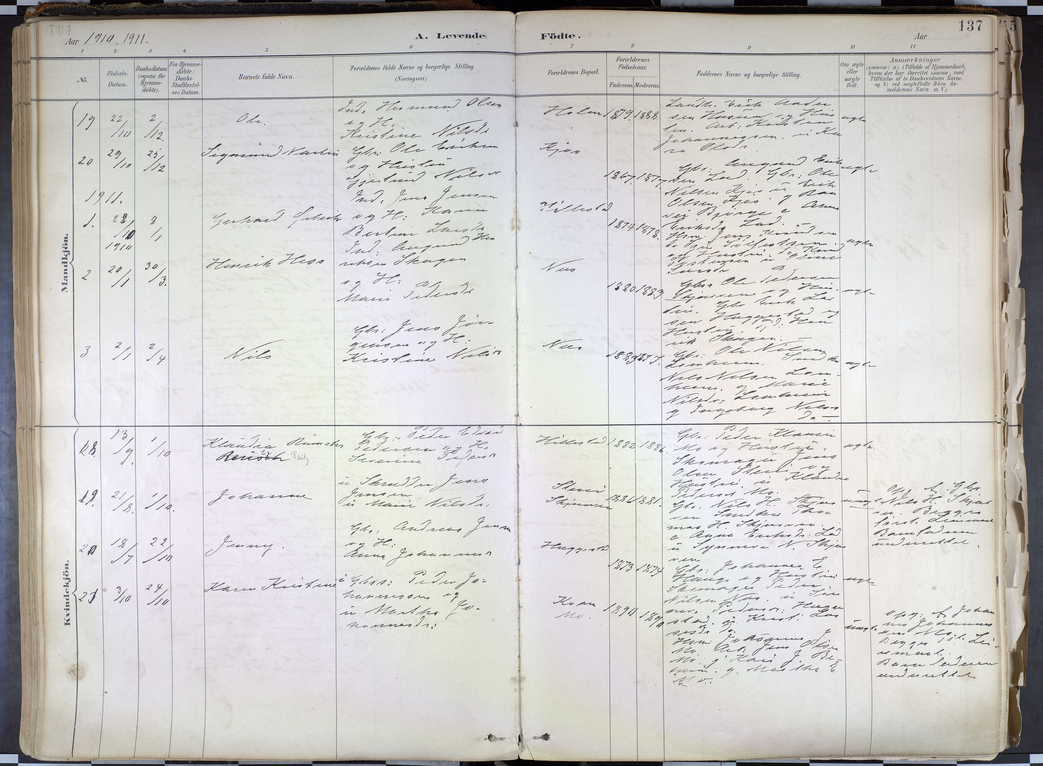 Hafslo sokneprestembete, SAB/A-80301/H/Haa/Haab/L0001: Parish register (official) no. B 1, 1886-1945, p. 137