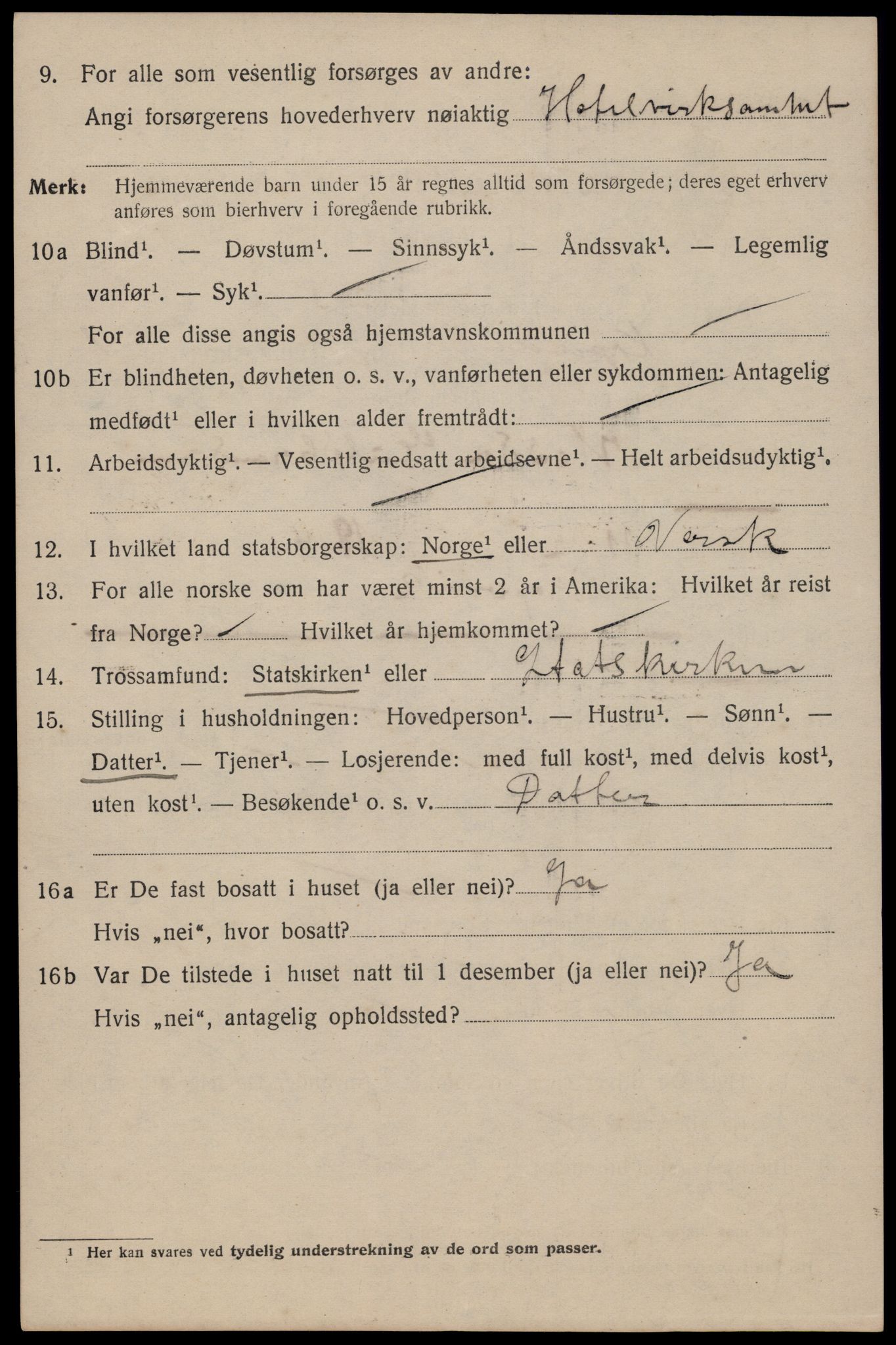 SAST, 1920 census for Kopervik, 1920, p. 1393