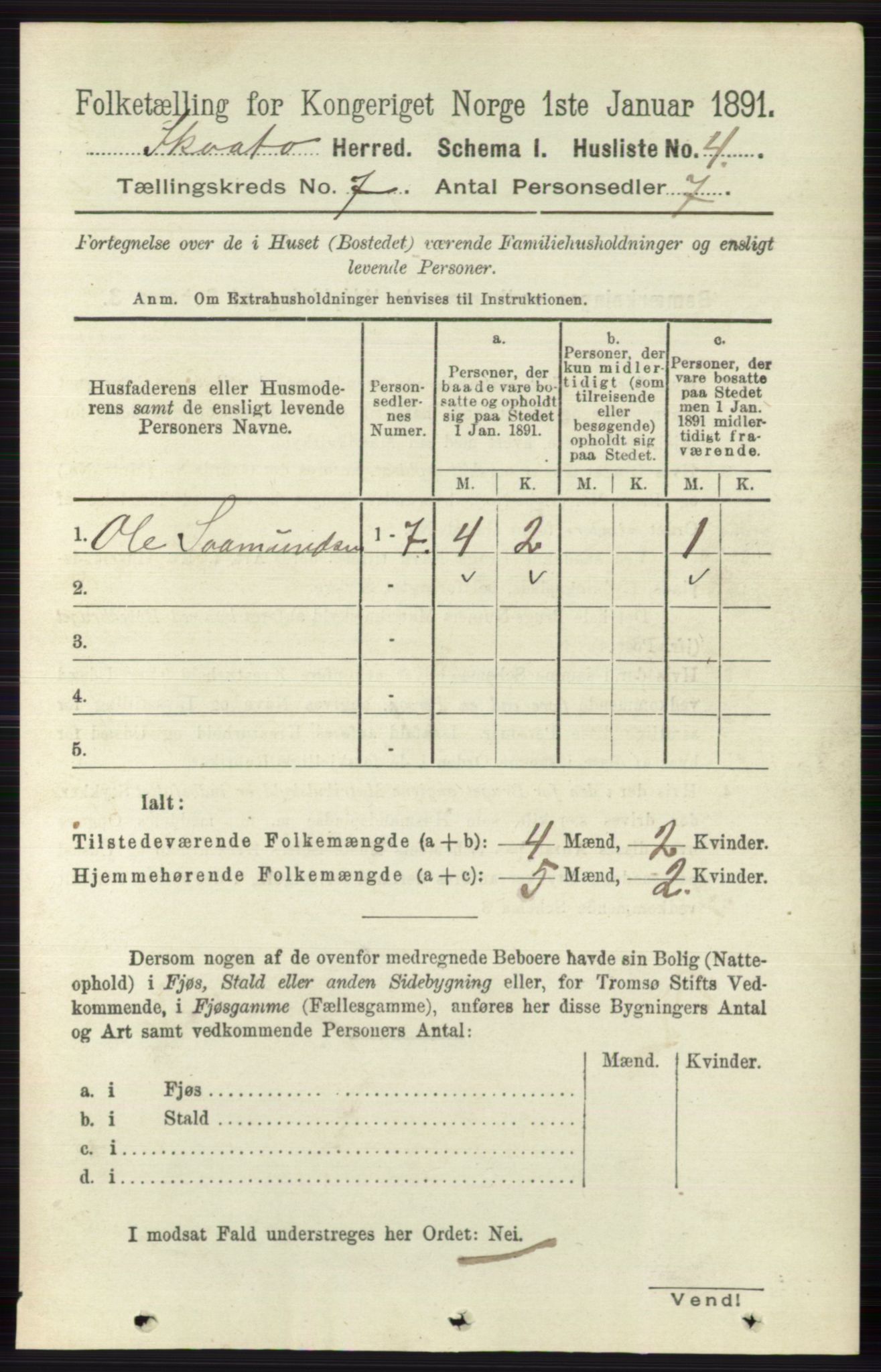 RA, 1891 census for 0815 Skåtøy, 1891, p. 3001