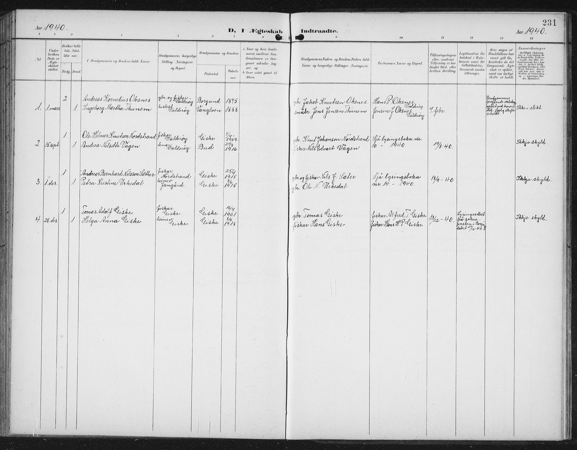 Ministerialprotokoller, klokkerbøker og fødselsregistre - Møre og Romsdal, AV/SAT-A-1454/534/L0489: Parish register (copy) no. 534C01, 1899-1941, p. 231