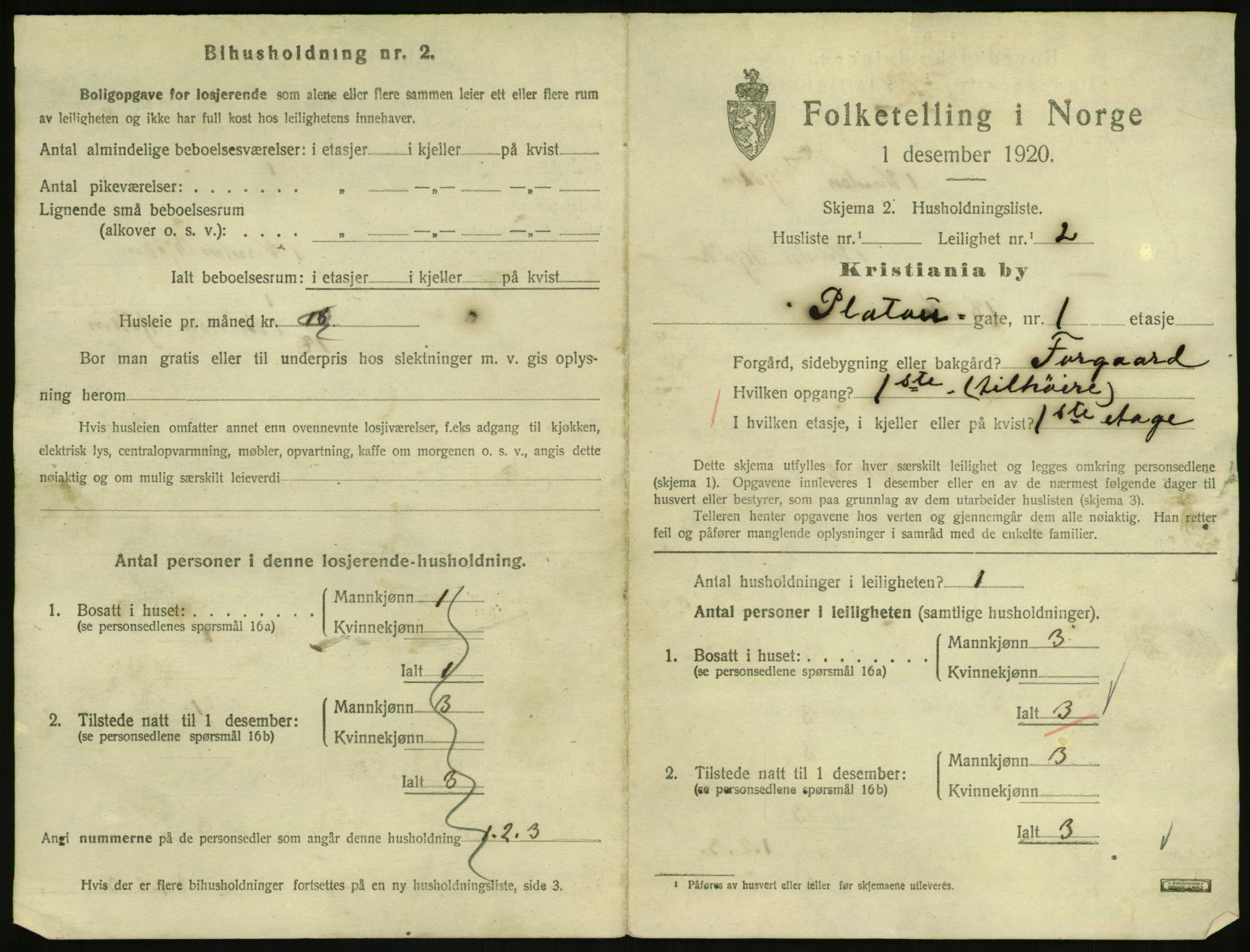 SAO, 1920 census for Kristiania, 1920, p. 81164