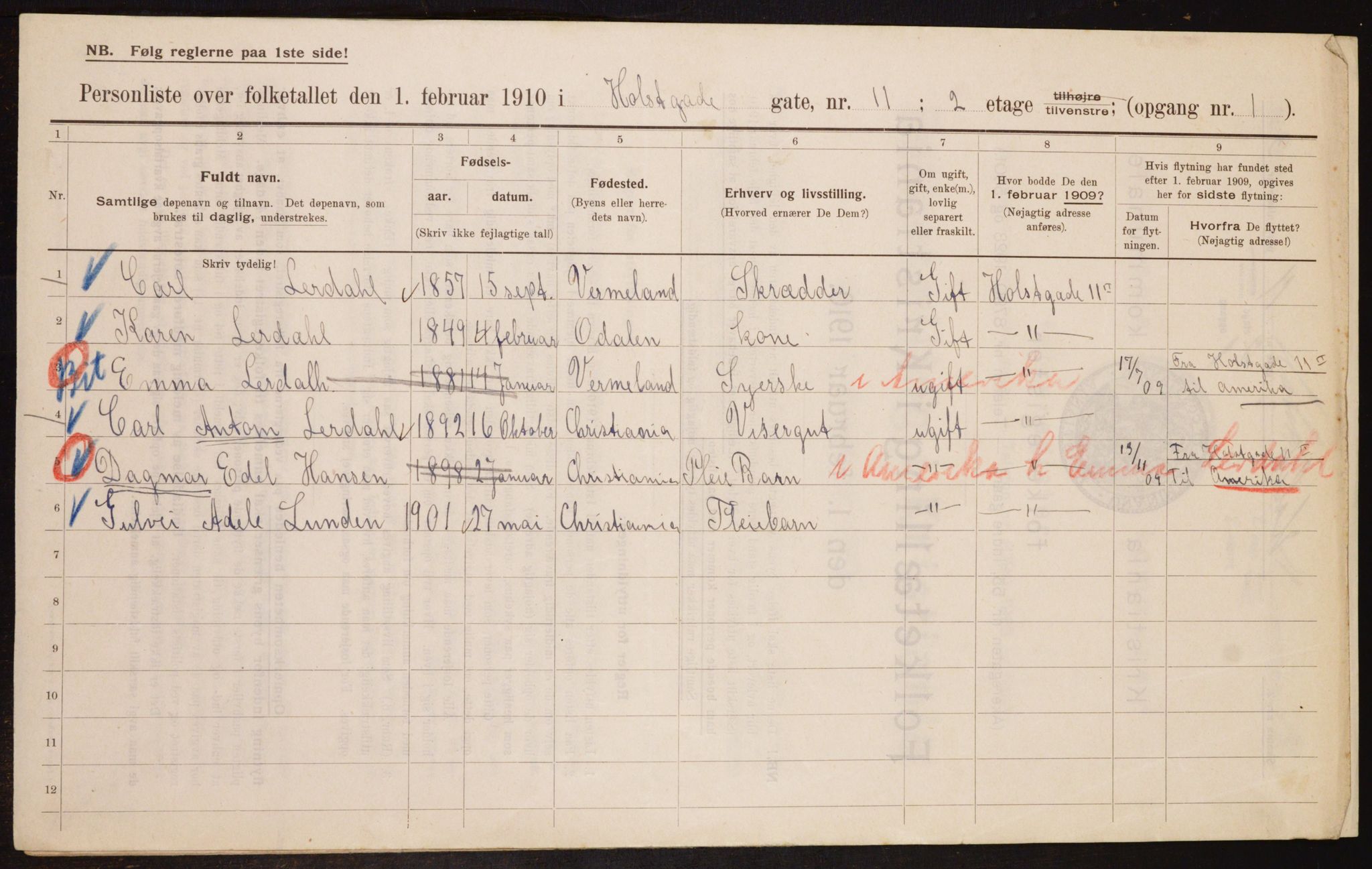 OBA, Municipal Census 1910 for Kristiania, 1910, p. 40336