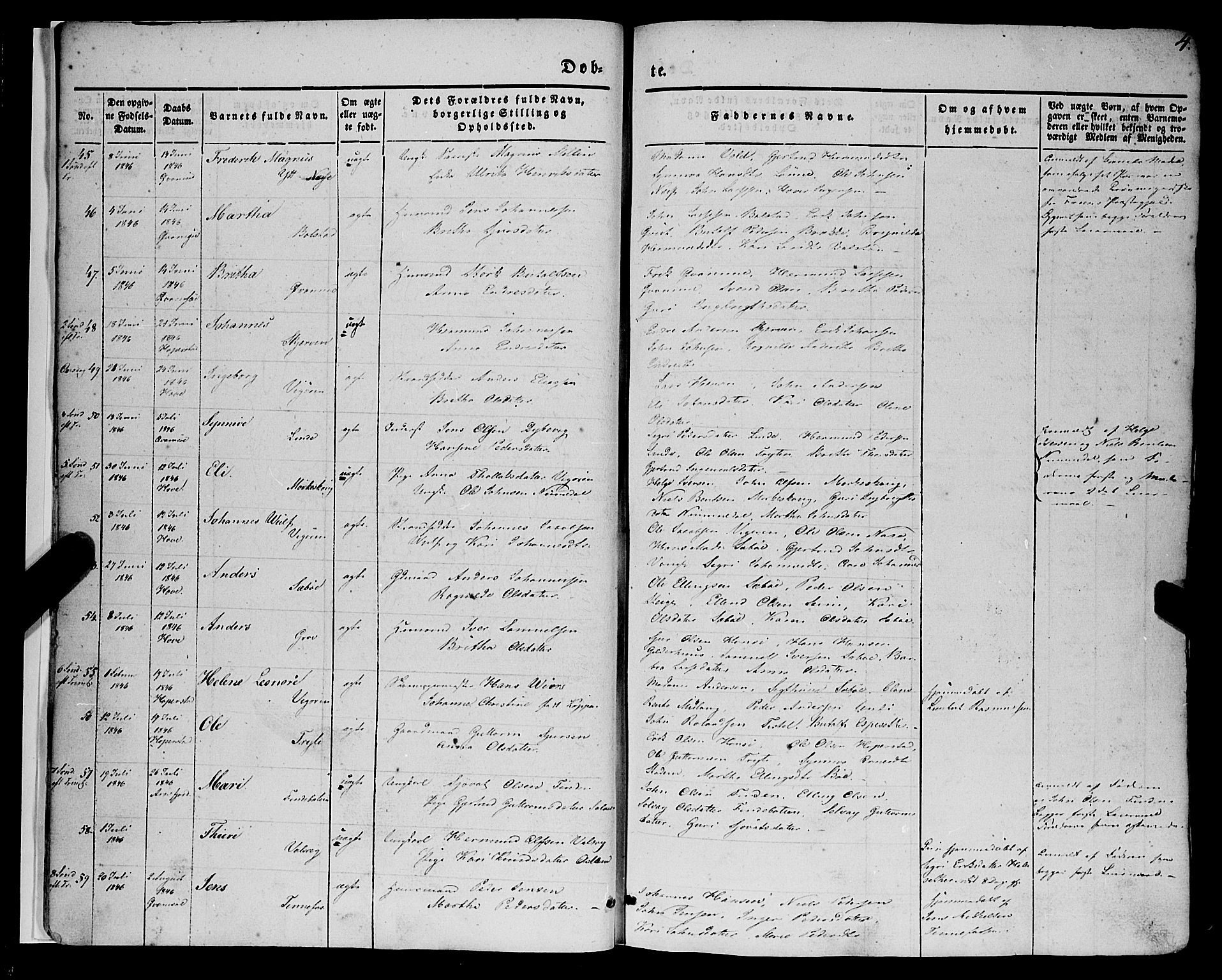 Vik sokneprestembete, SAB/A-81501: Parish register (official) no. A 8, 1846-1865, p. 4