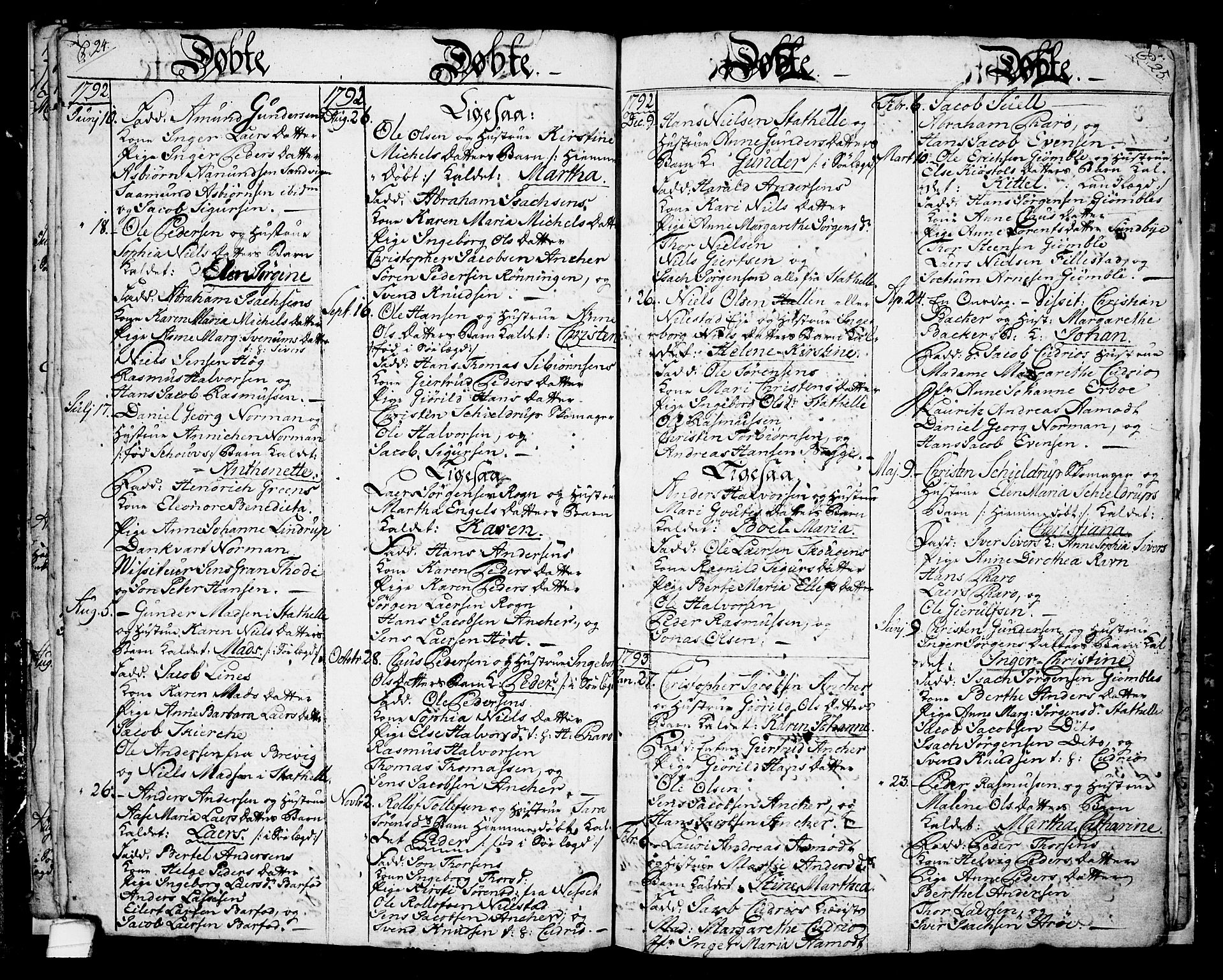 Langesund kirkebøker, SAKO/A-280/G/Ga/L0001: Parish register (copy) no. 1, 1783-1801, p. 24-25