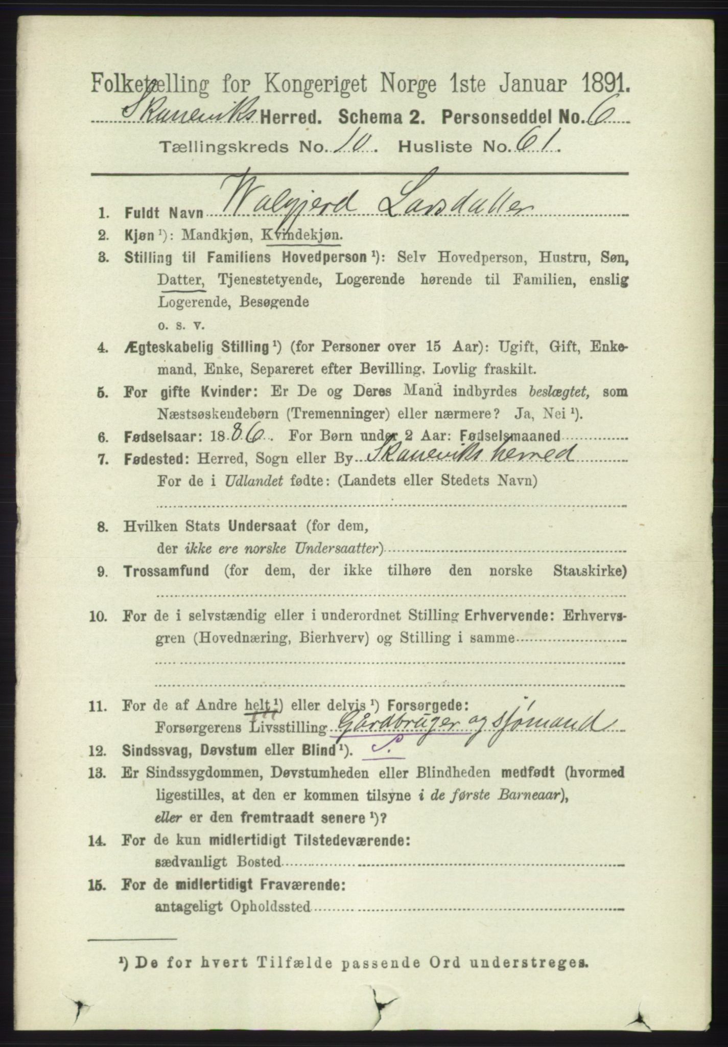 RA, 1891 census for 1212 Skånevik, 1891, p. 3241