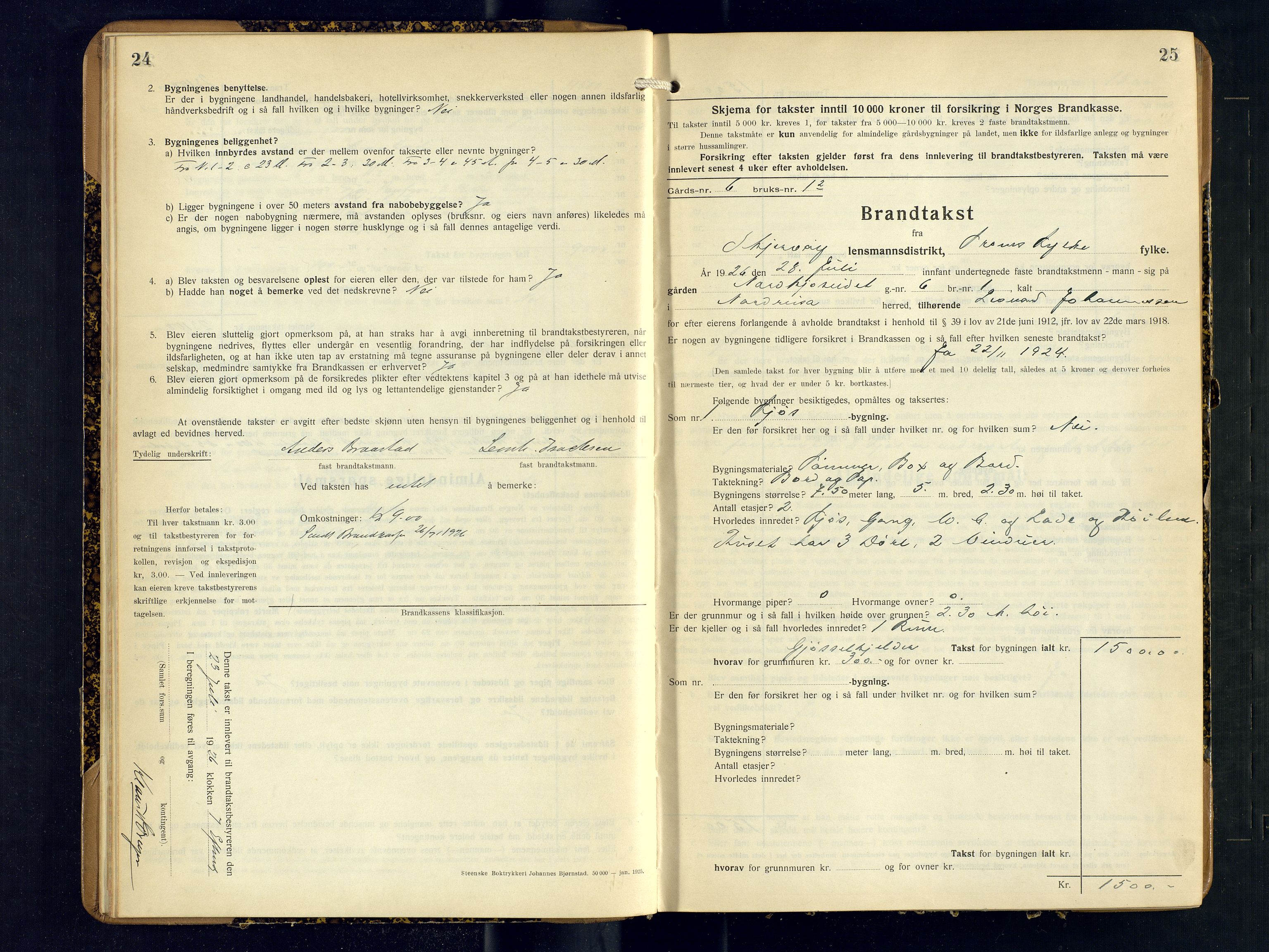 Skjervøy lensmannskontor, AV/SATØ-SATØ-63/F/Fu/Fub/L0260: Branntakstprotokoll (S), 1926-1927, p. 24-25