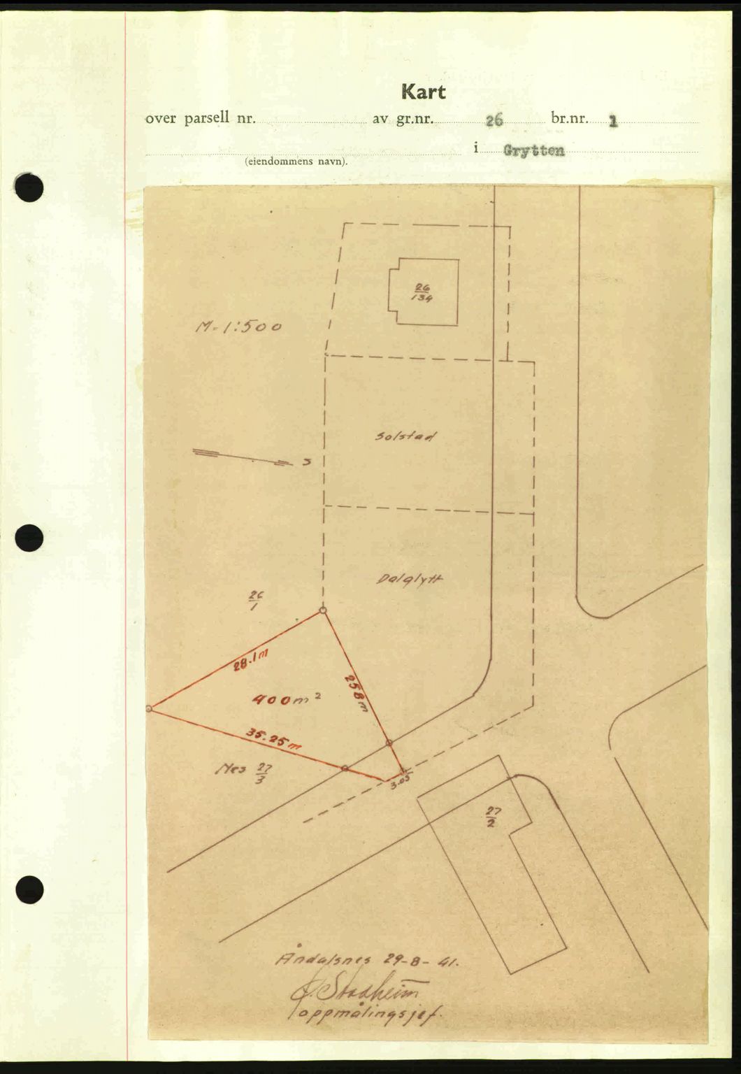 Romsdal sorenskriveri, AV/SAT-A-4149/1/2/2C: Mortgage book no. A11, 1941-1942, Diary no: : 1873/1941