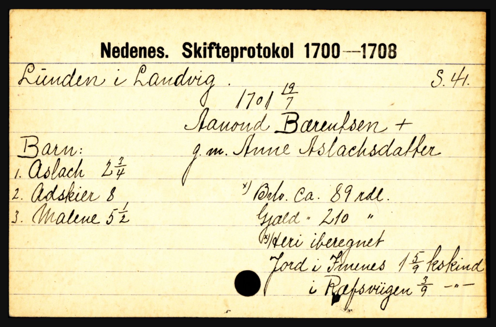 Nedenes sorenskriveri før 1824, AV/SAK-1221-0007/H, p. 18533