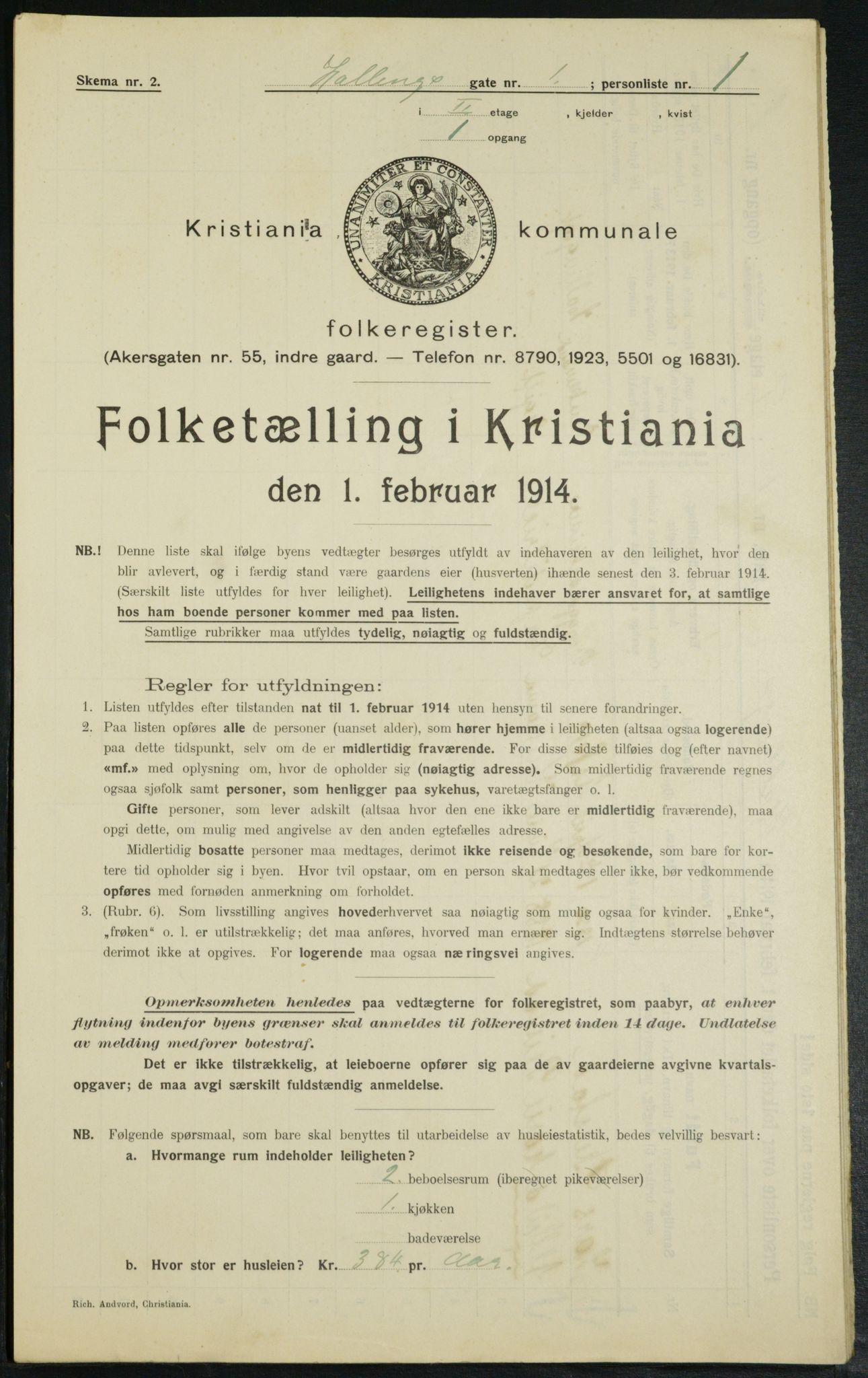 OBA, Municipal Census 1914 for Kristiania, 1914, p. 34107