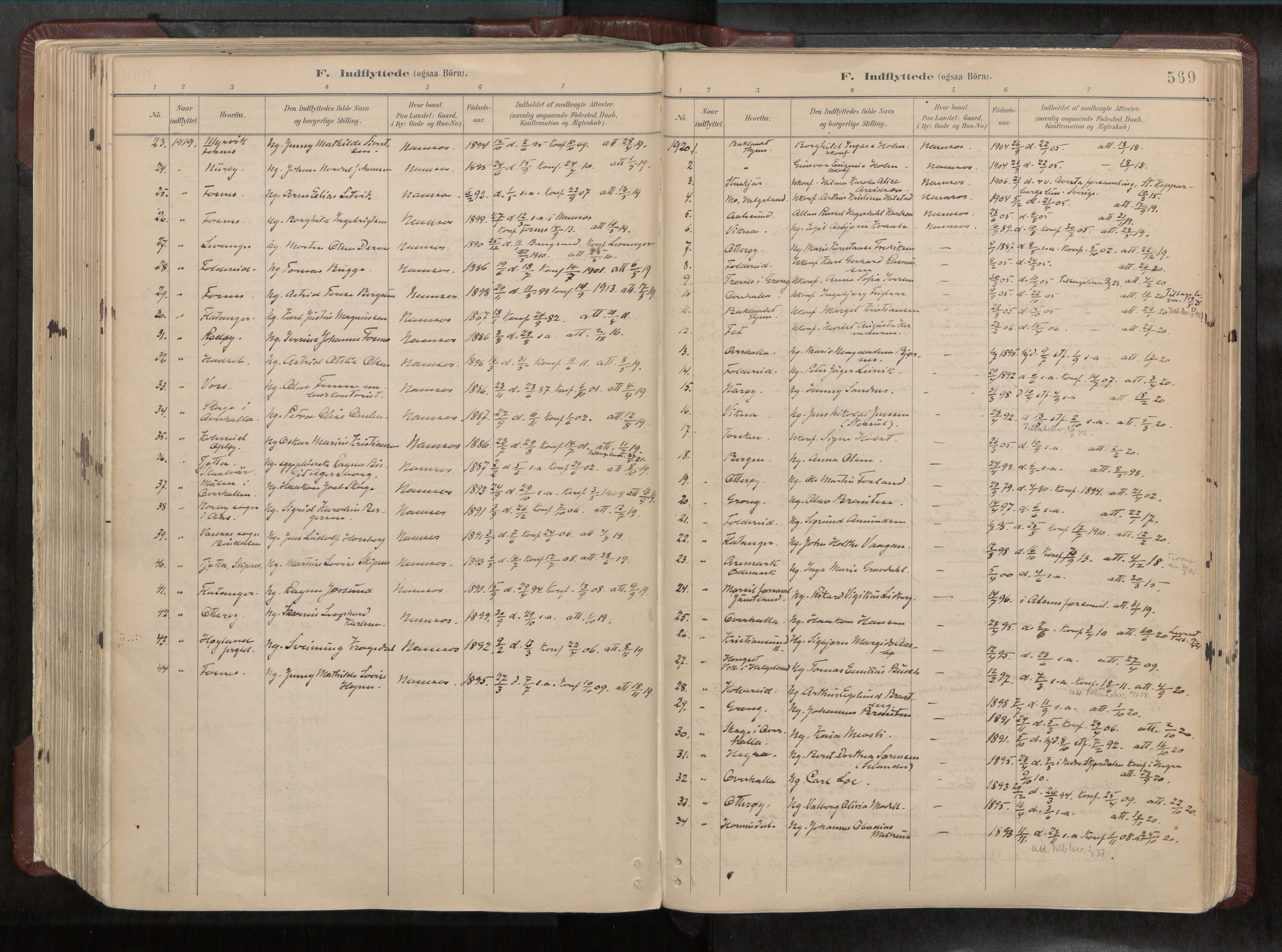 Ministerialprotokoller, klokkerbøker og fødselsregistre - Nord-Trøndelag, SAT/A-1458/768/L0579a: Parish register (official) no. 768A14, 1887-1931, p. 569