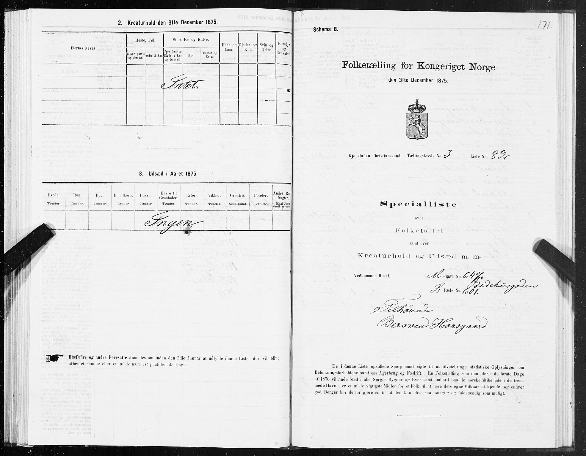 SAT, 1875 census for 1503B Kristiansund/Kristiansund, 1875, p. 3171