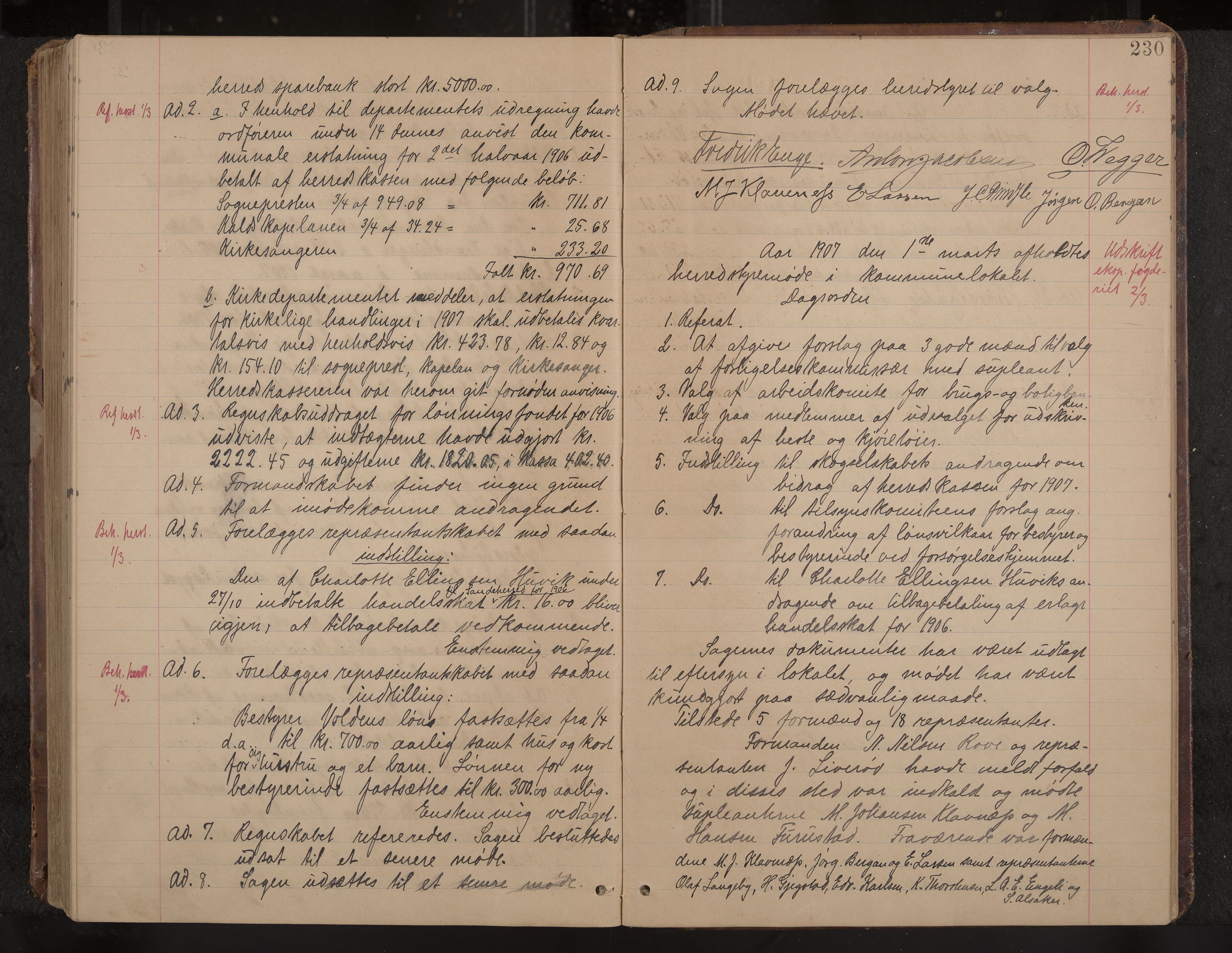 Sandar formannskap og sentraladministrasjon, IKAK/0724021/A/Aa/L0003: Møtebok med register, 1900-1907, p. 230