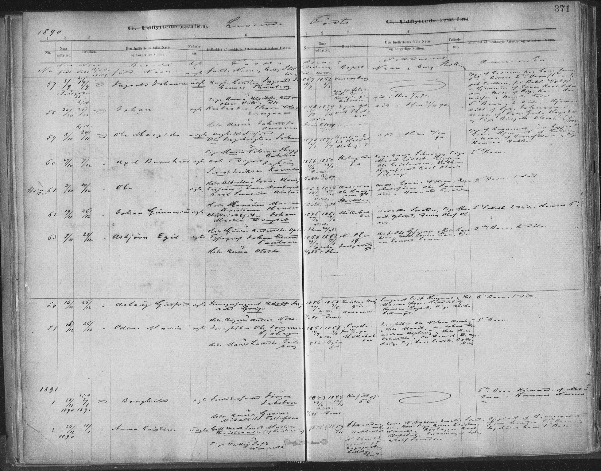 Ministerialprotokoller, klokkerbøker og fødselsregistre - Sør-Trøndelag, SAT/A-1456/603/L0163: Parish register (official) no. 603A02, 1879-1895, p. 371