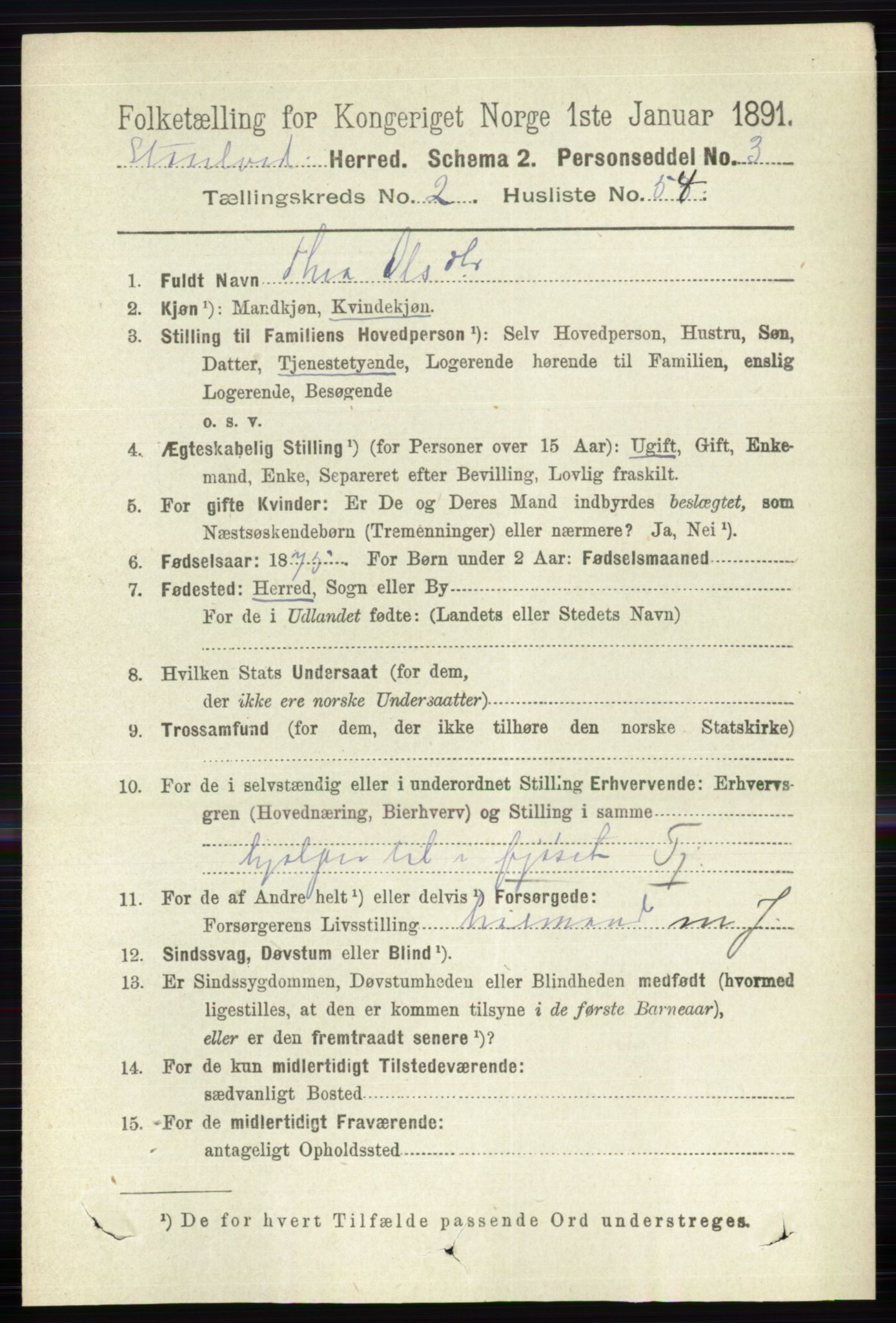 RA, 1891 census for 0430 Stor-Elvdal, 1891, p. 753