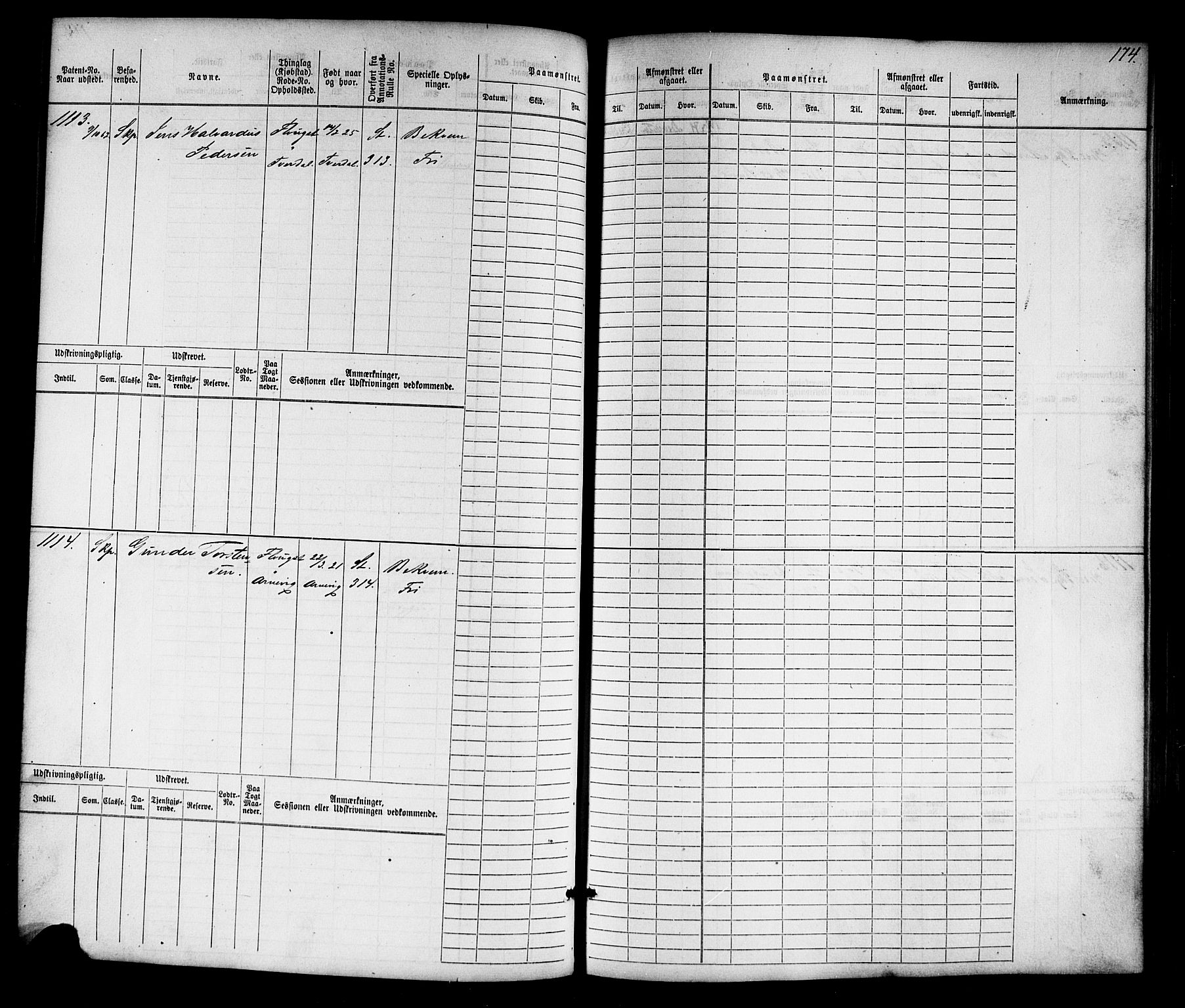 Tvedestrand mønstringskrets, AV/SAK-2031-0011/F/Fb/L0016: Hovedrulle nr 767-1532, U-32, 1869-1910, p. 176