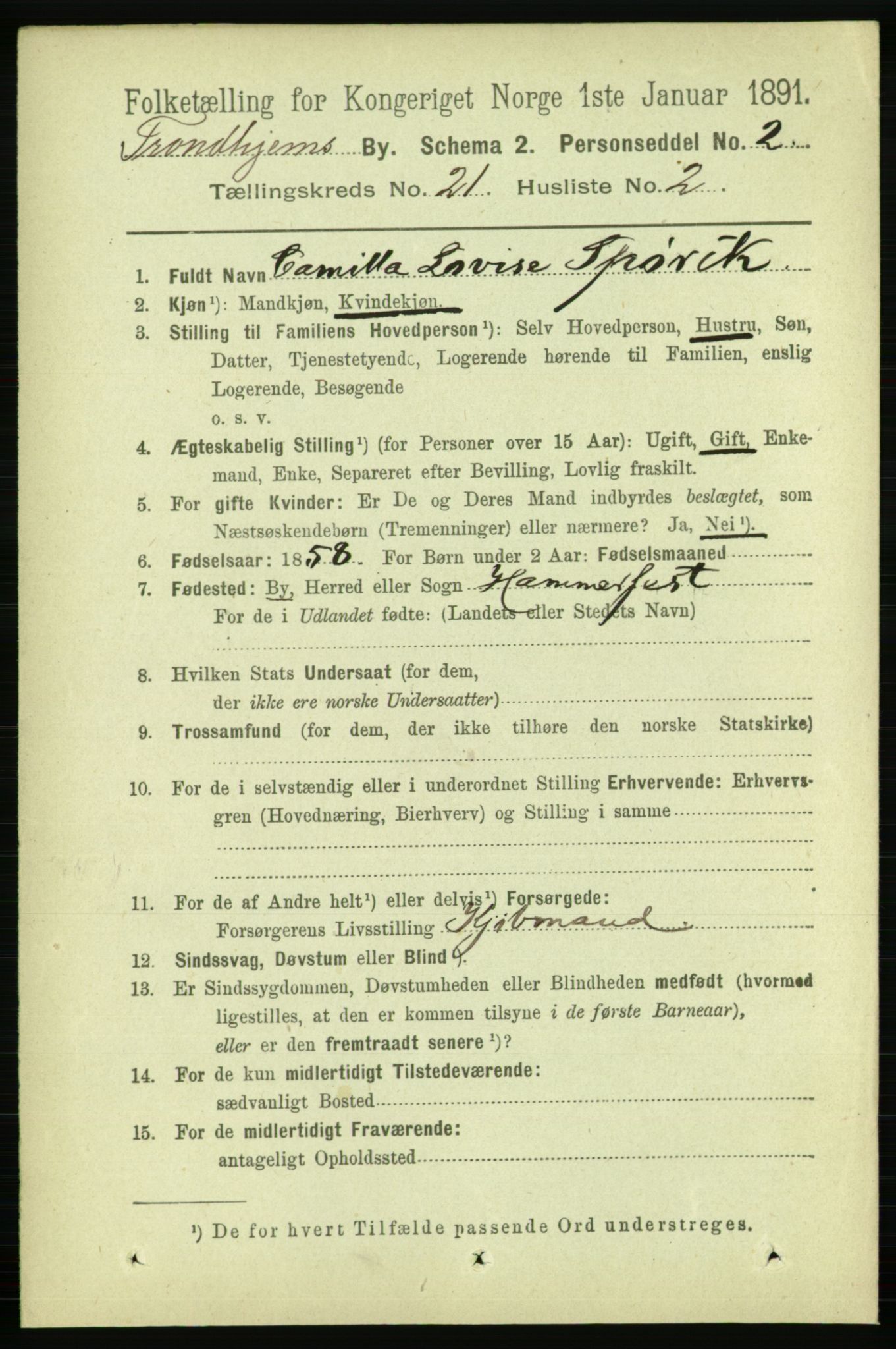 RA, 1891 census for 1601 Trondheim, 1891, p. 15880