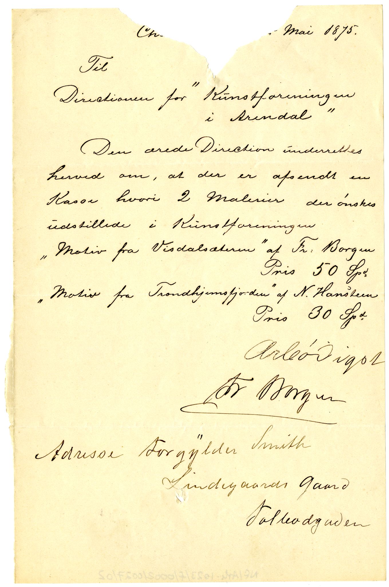 Diderik Maria Aalls brevsamling, NF/Ark-1023/F/L0002: D.M. Aalls brevsamling. B - C, 1799-1889, p. 139