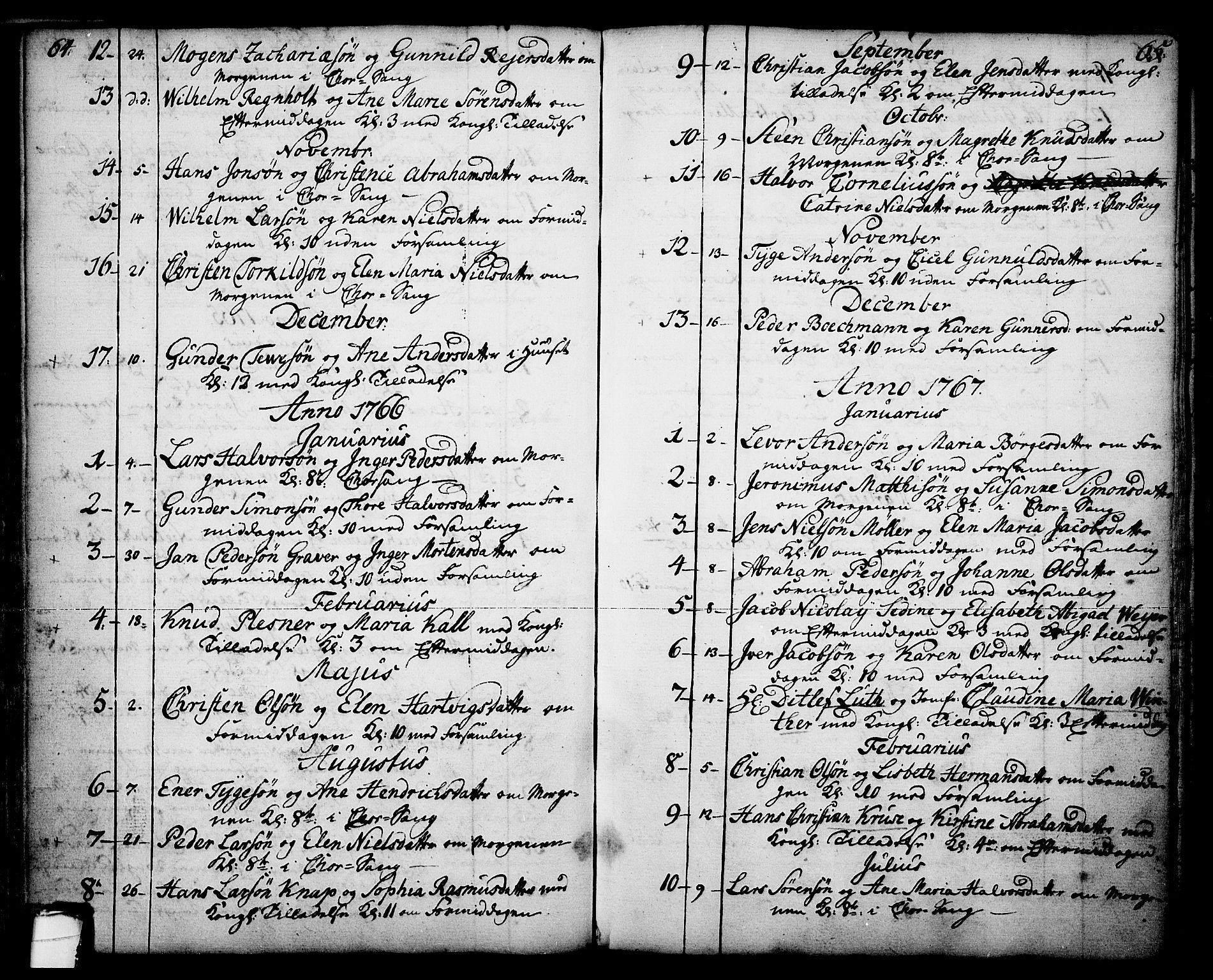 Skien kirkebøker, SAKO/A-302/F/Fa/L0003: Parish register (official) no. 3, 1755-1791, p. 64-65
