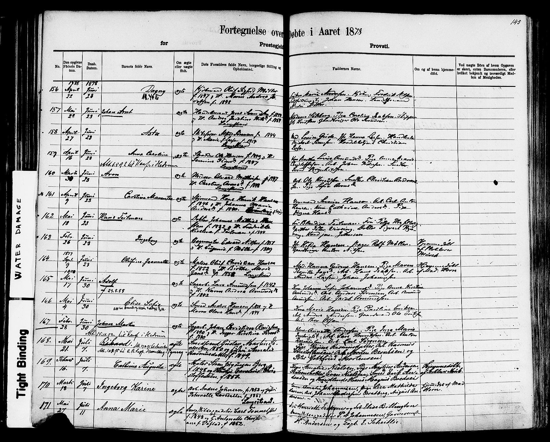 Larvik kirkebøker, AV/SAKO-A-352/F/Fa/L0006: Parish register (official) no. I 6, 1871-1883, p. 145