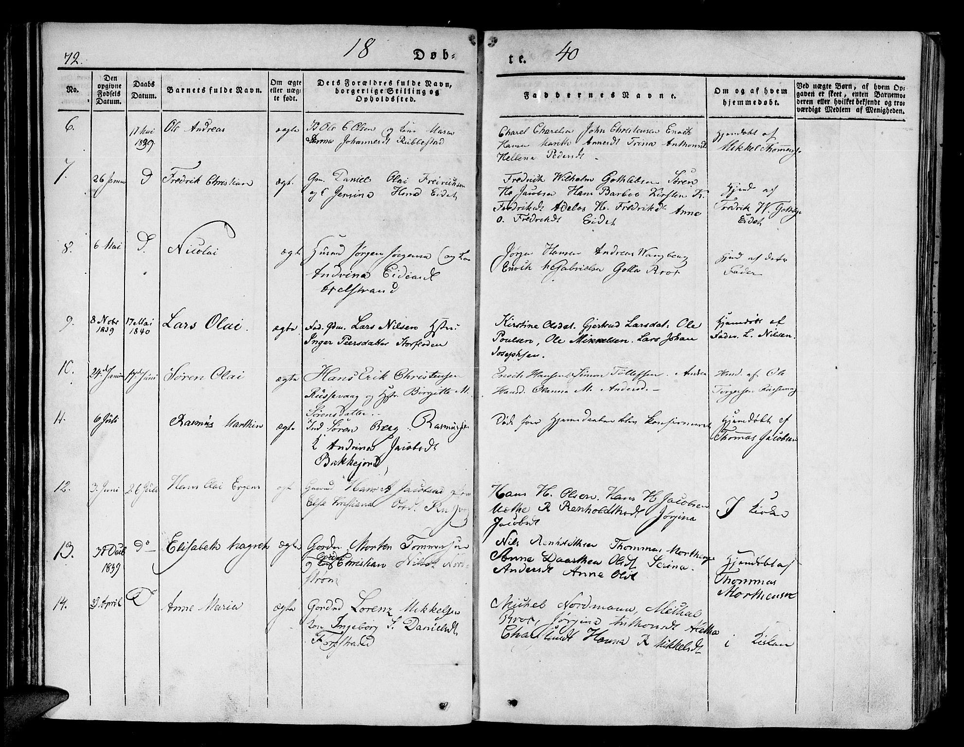 Tranøy sokneprestkontor, SATØ/S-1313/I/Ia/Iaa/L0005kirke: Parish register (official) no. 5, 1829-1844, p. 72