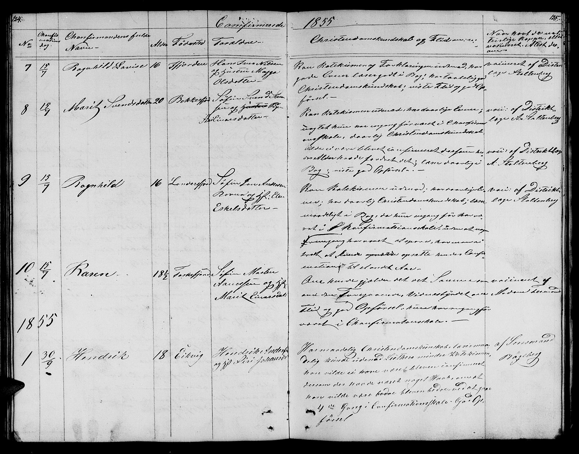 Lebesby sokneprestkontor, SATØ/S-1353/H/Hb/L0001klokker: Parish register (copy) no. 1, 1846-1862, p. 124-125