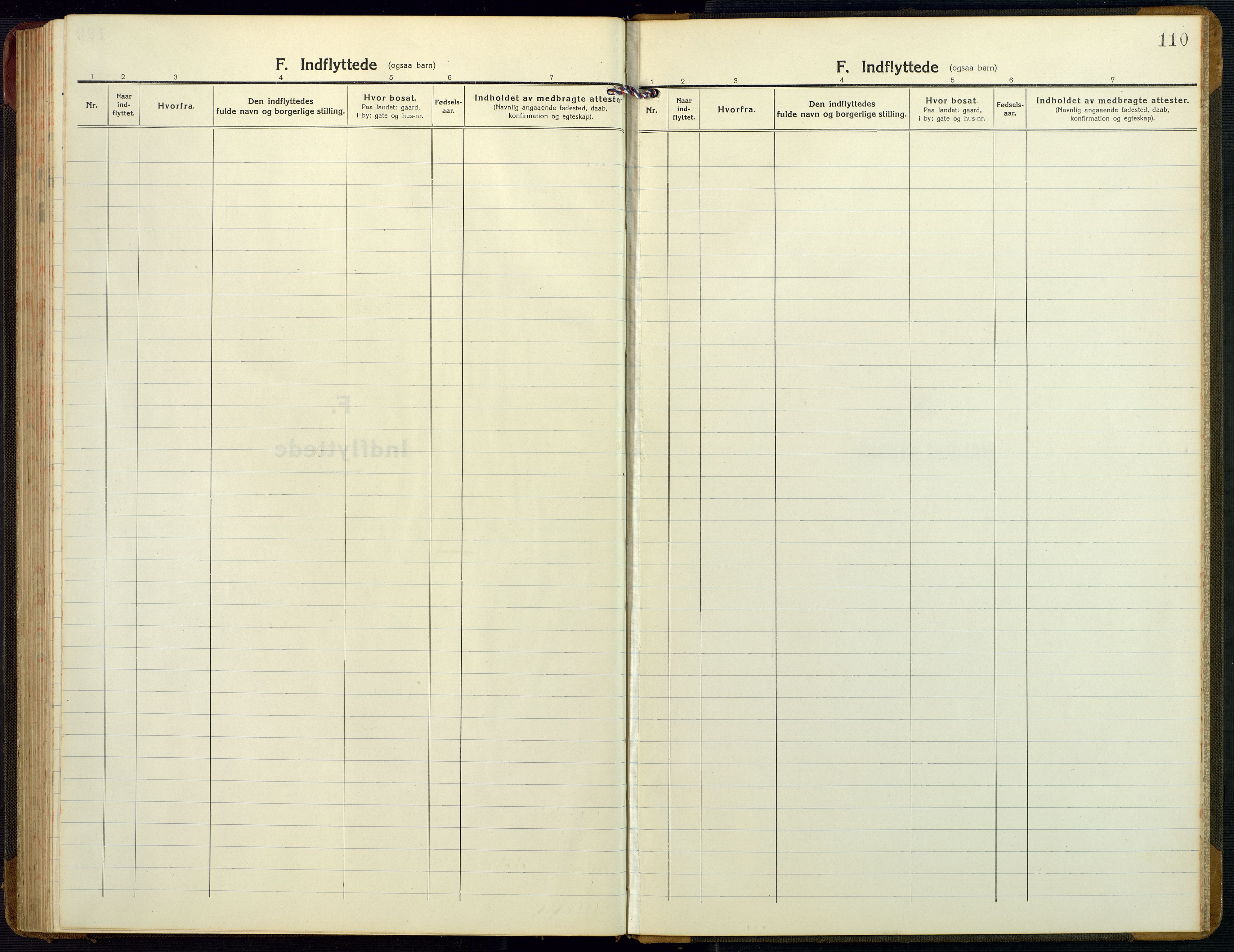 Bygland sokneprestkontor, AV/SAK-1111-0006/F/Fb/Fbb/L0005: Parish register (copy) no. B 5, 1920-1955, p. 110