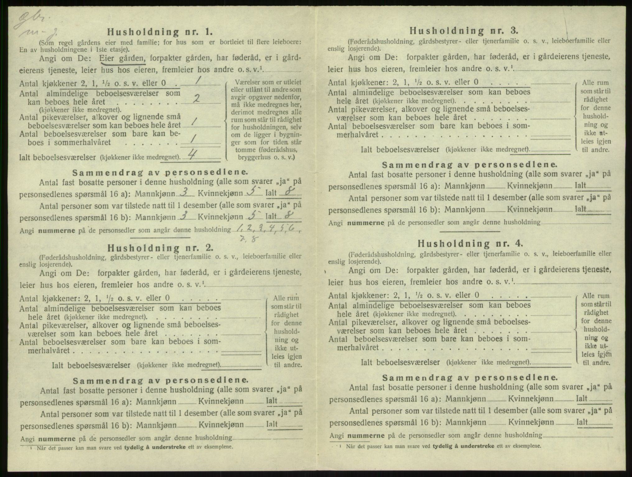 SAB, 1920 census for Sogndal, 1920, p. 848