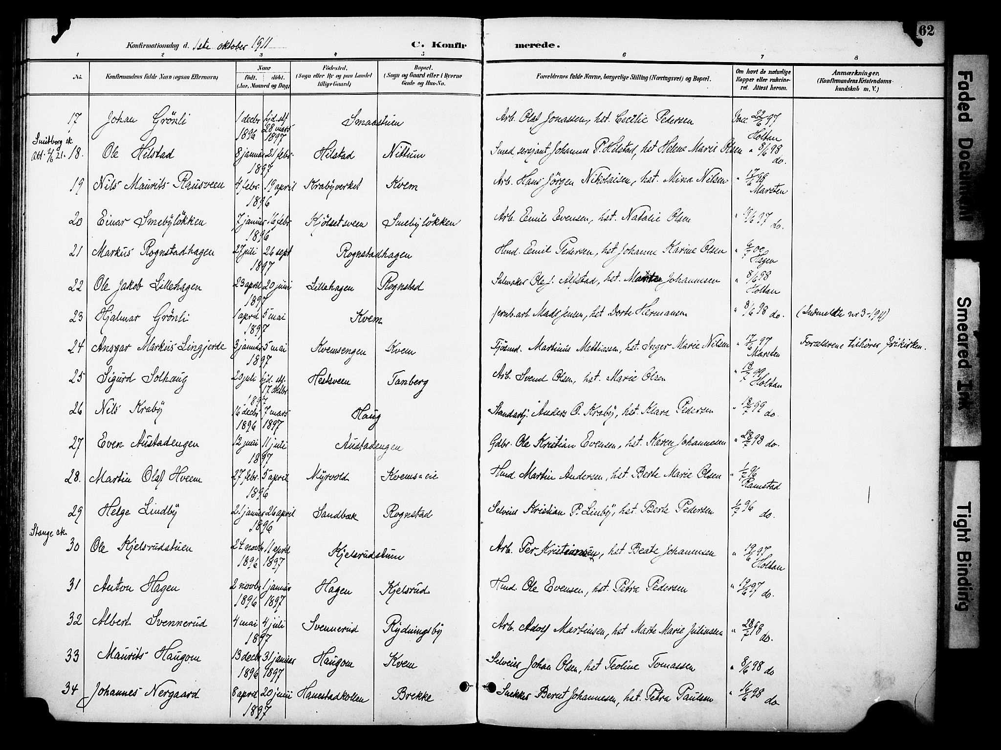 Østre Toten prestekontor, SAH/PREST-104/H/Ha/Haa/L0009: Parish register (official) no. 9, 1897-1913, p. 162