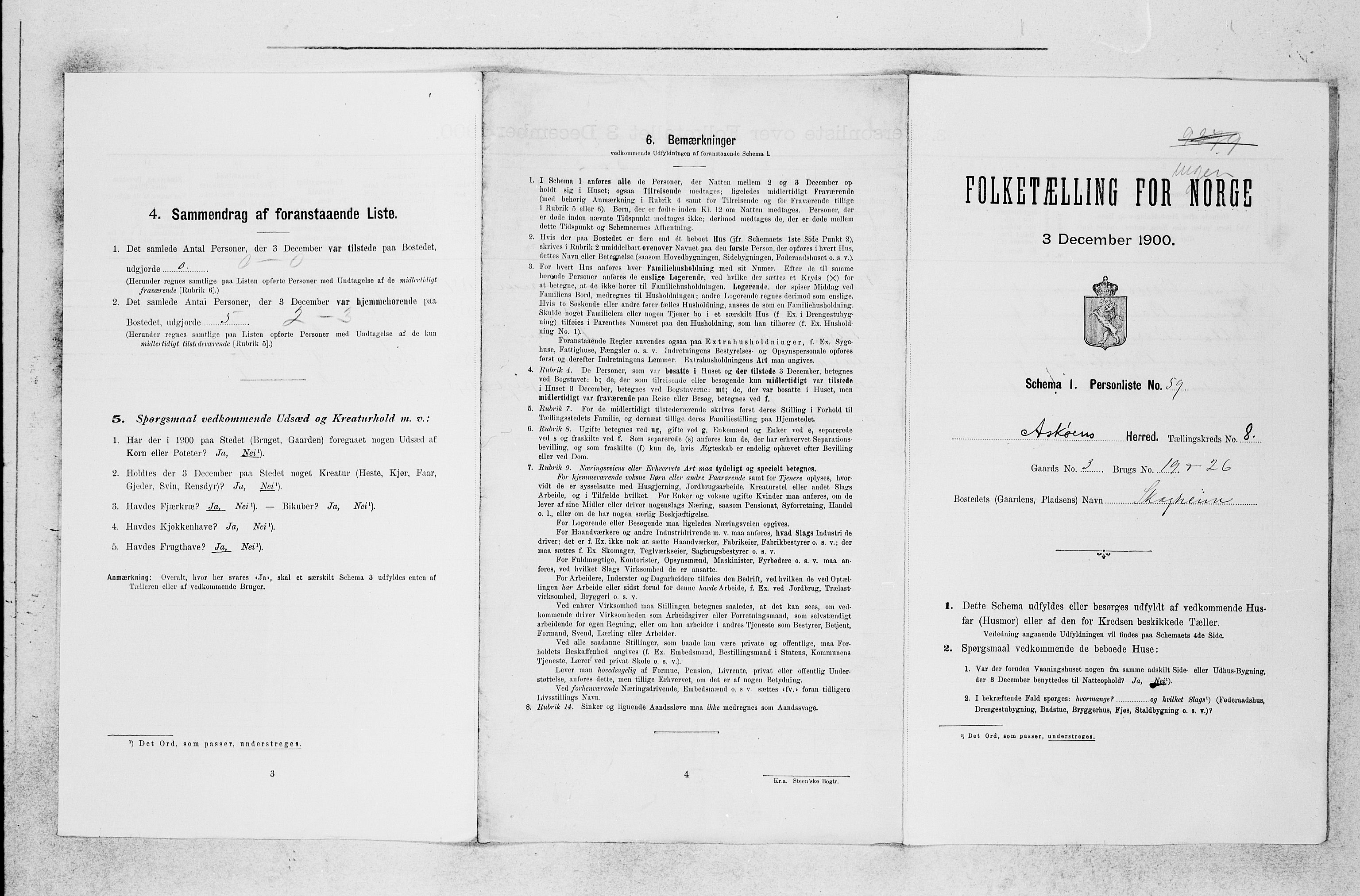 SAB, 1900 census for Askøy, 1900, p. 1155