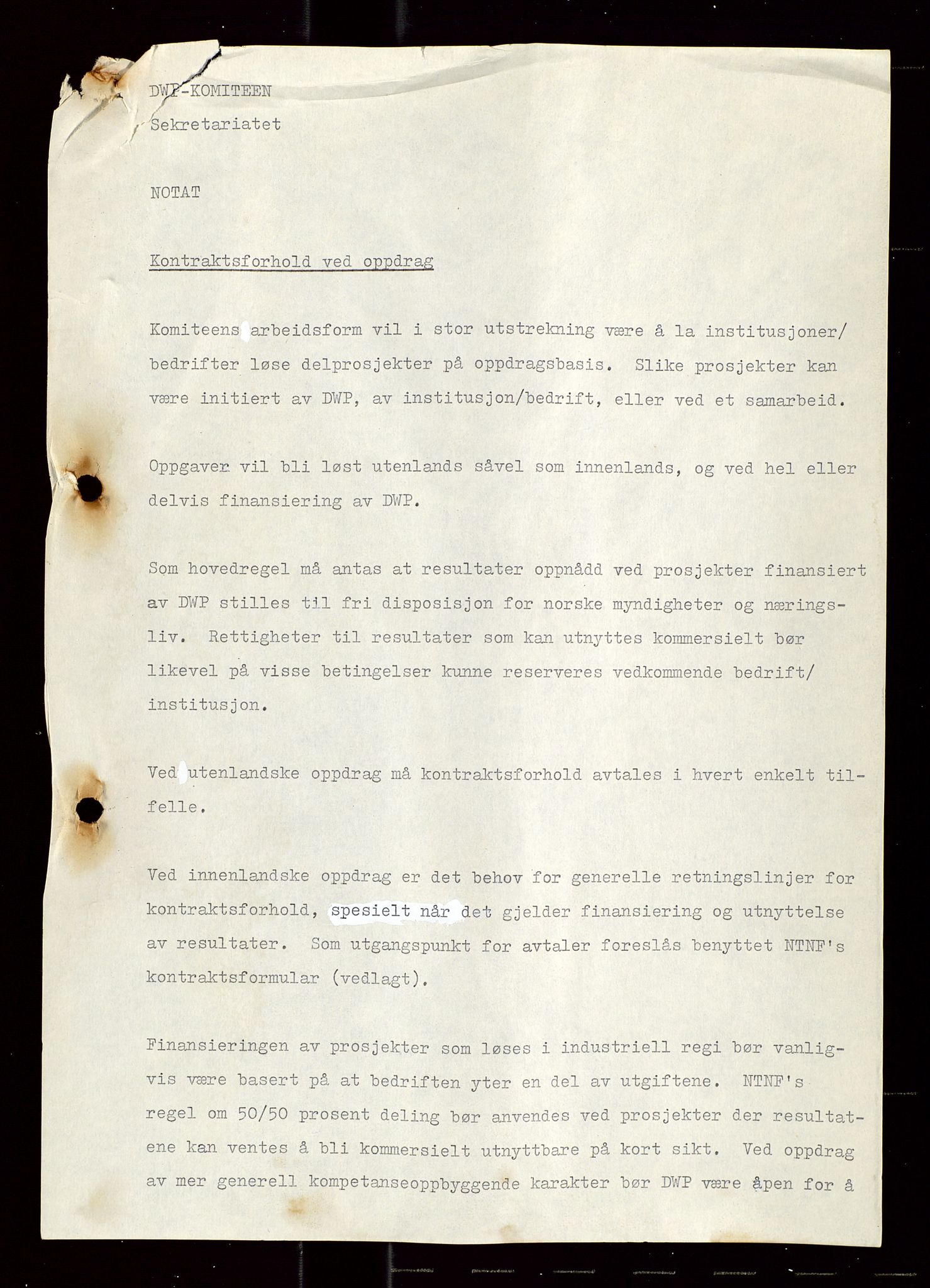 Industridepartementet, Oljekontoret, AV/SAST-A-101348/Di/L0004: DWP, møter, komite`møter, 761 forskning/teknologi, 1972-1975, p. 265