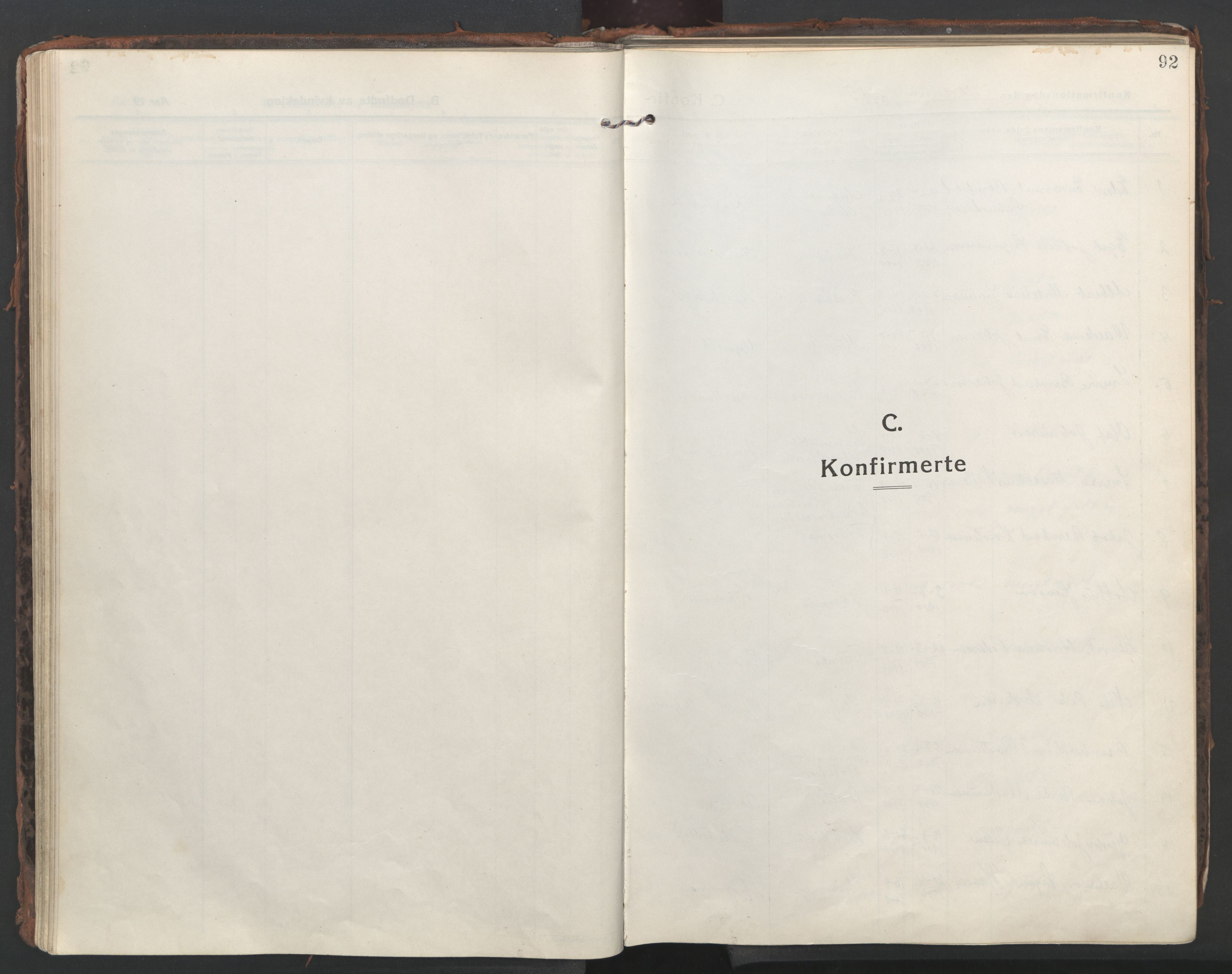 Ministerialprotokoller, klokkerbøker og fødselsregistre - Nordland, SAT/A-1459/861/L0872: Parish register (official) no. 861A07, 1915-1924, p. 92