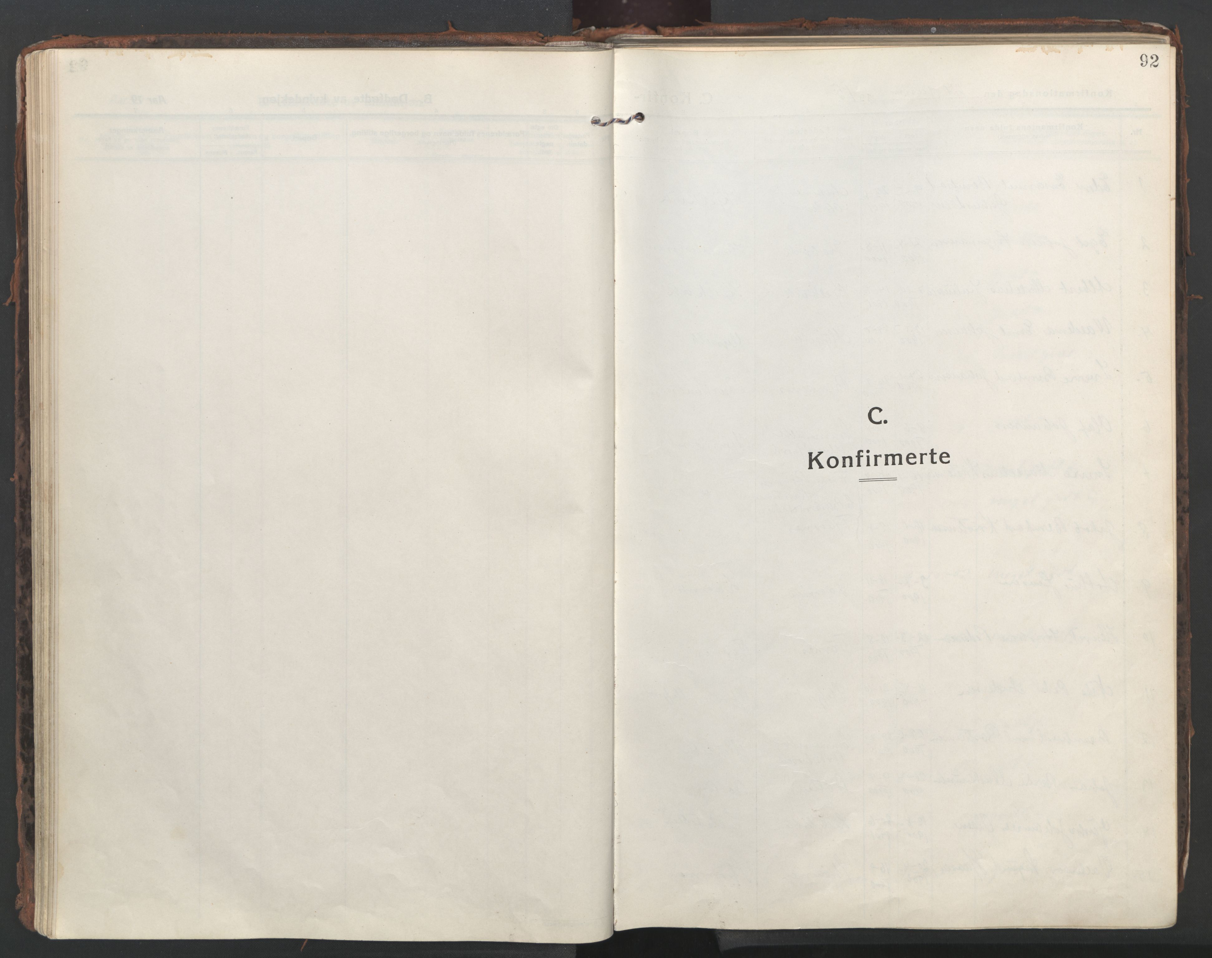 Ministerialprotokoller, klokkerbøker og fødselsregistre - Nordland, AV/SAT-A-1459/861/L0872: Parish register (official) no. 861A07, 1915-1924, p. 92