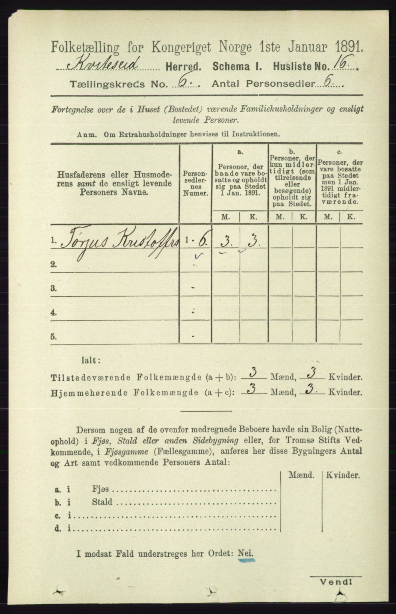 RA, 1891 census for 0829 Kviteseid, 1891, p. 1155