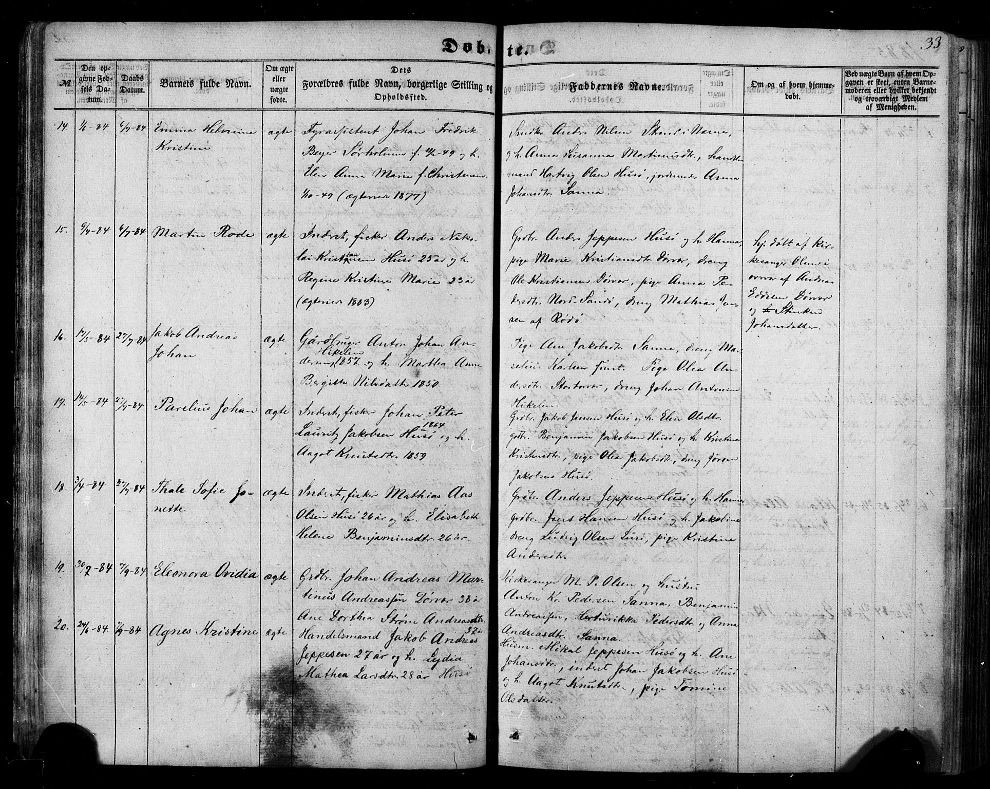 Ministerialprotokoller, klokkerbøker og fødselsregistre - Nordland, SAT/A-1459/840/L0579: Parish register (official) no. 840A01, 1863-1887, p. 33