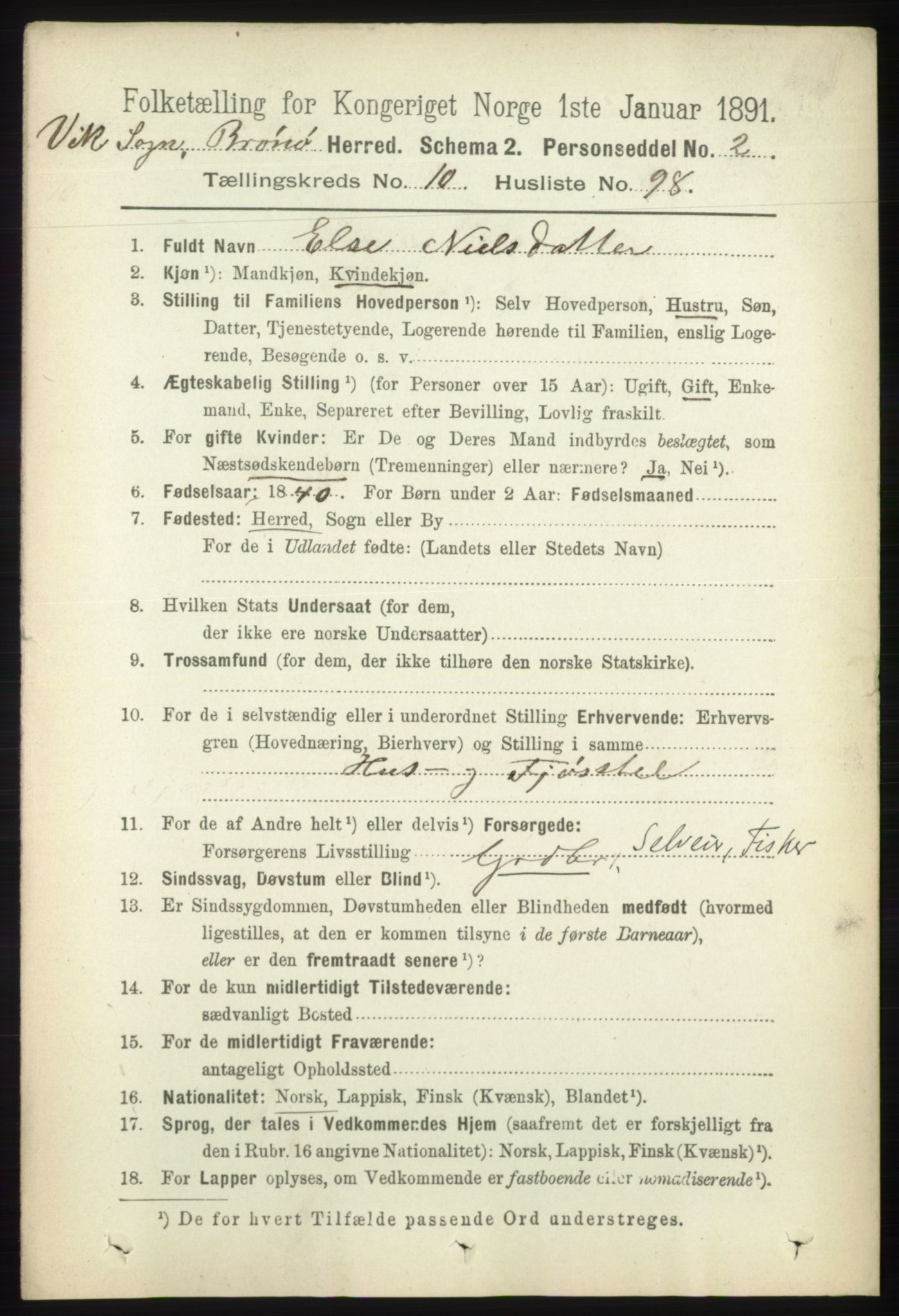 RA, 1891 census for 1814 Brønnøy, 1891, p. 6370