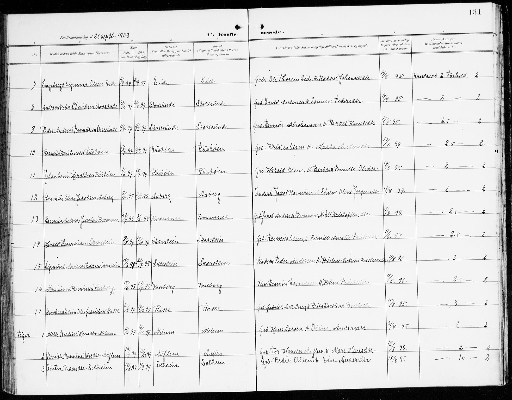 Innvik sokneprestembete, AV/SAB-A-80501: Parish register (official) no. C 2, 1900-1920, p. 131