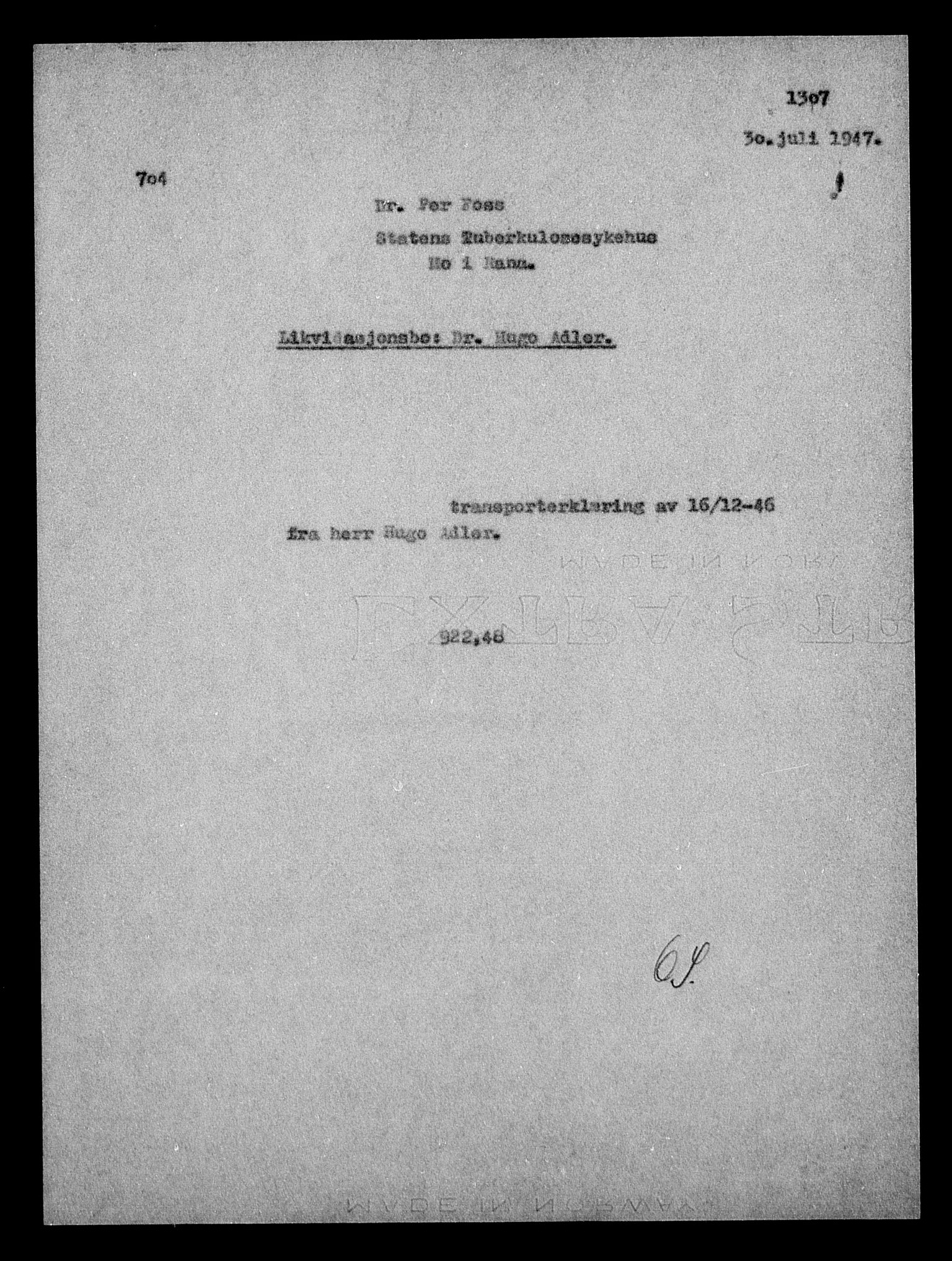 Justisdepartementet, Tilbakeføringskontoret for inndratte formuer, AV/RA-S-1564/H/Hc/Hcb/L0910: --, 1945-1947, p. 20