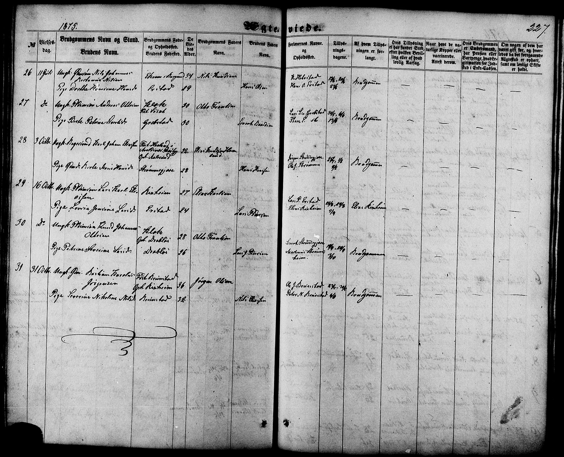 Ministerialprotokoller, klokkerbøker og fødselsregistre - Møre og Romsdal, AV/SAT-A-1454/522/L0314: Parish register (official) no. 522A09, 1863-1877, p. 227