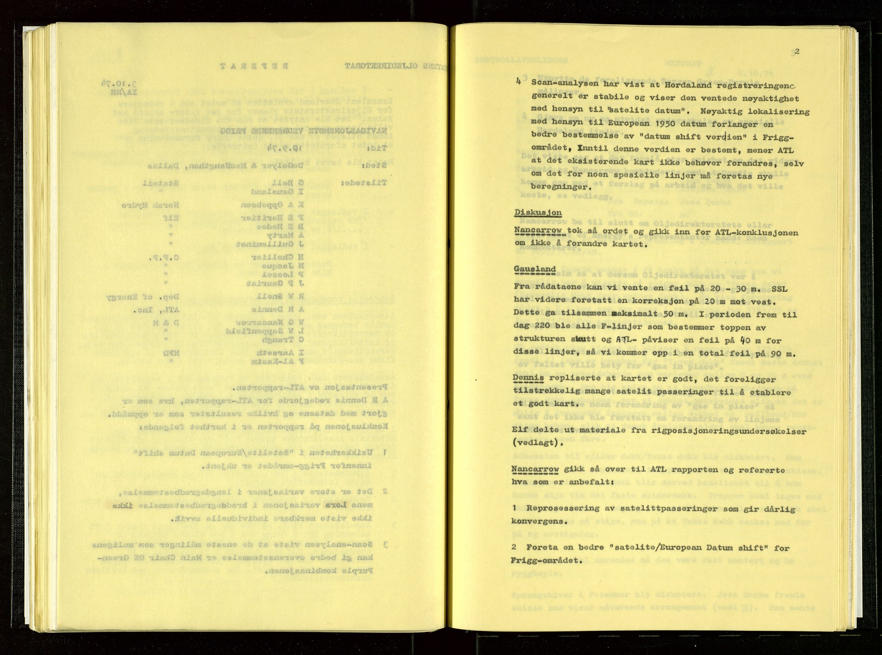 Oljedirektoratet, AV/SAST-A-101366/Aa/L0003: Referatprotokoller, 1974