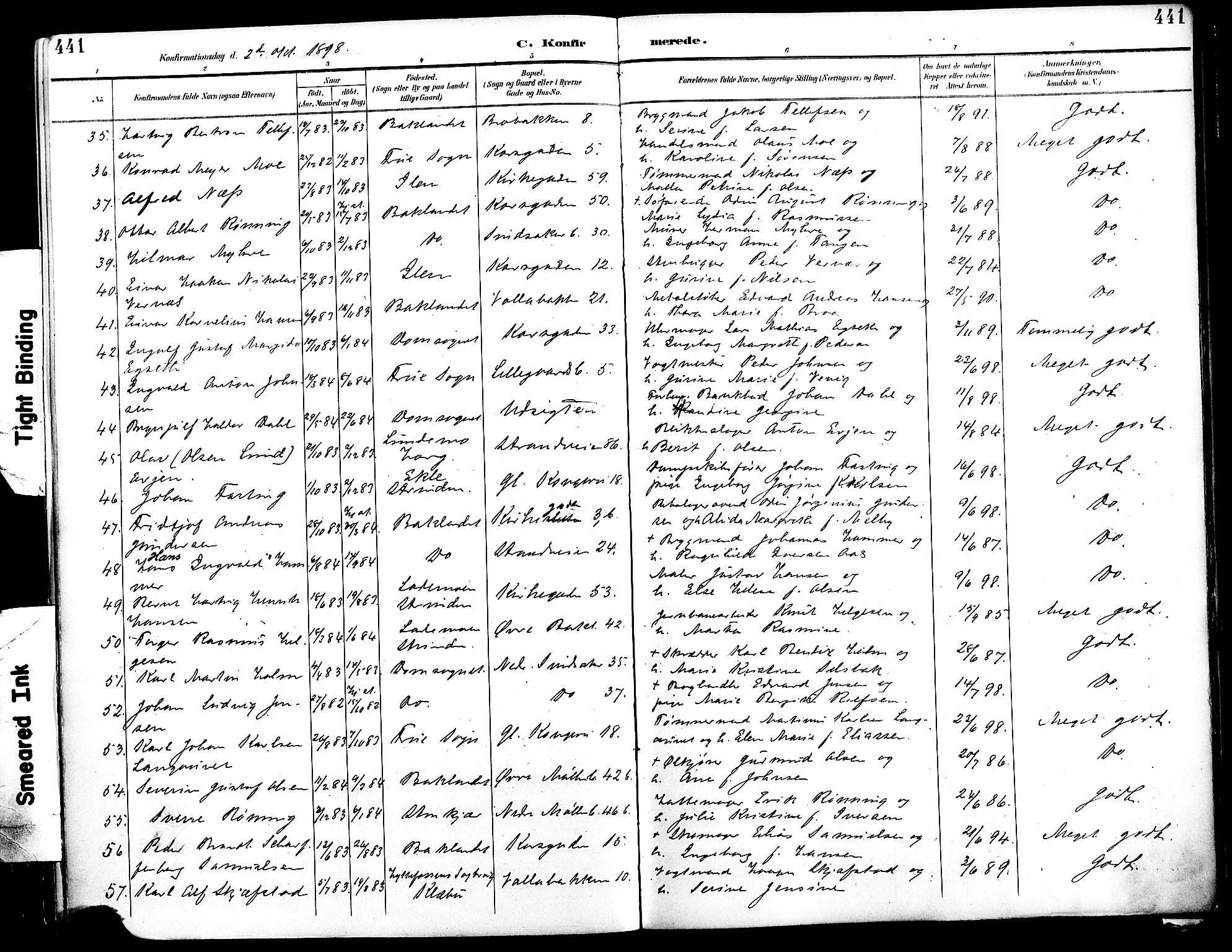 Ministerialprotokoller, klokkerbøker og fødselsregistre - Sør-Trøndelag, AV/SAT-A-1456/604/L0197: Parish register (official) no. 604A18, 1893-1900, p. 441