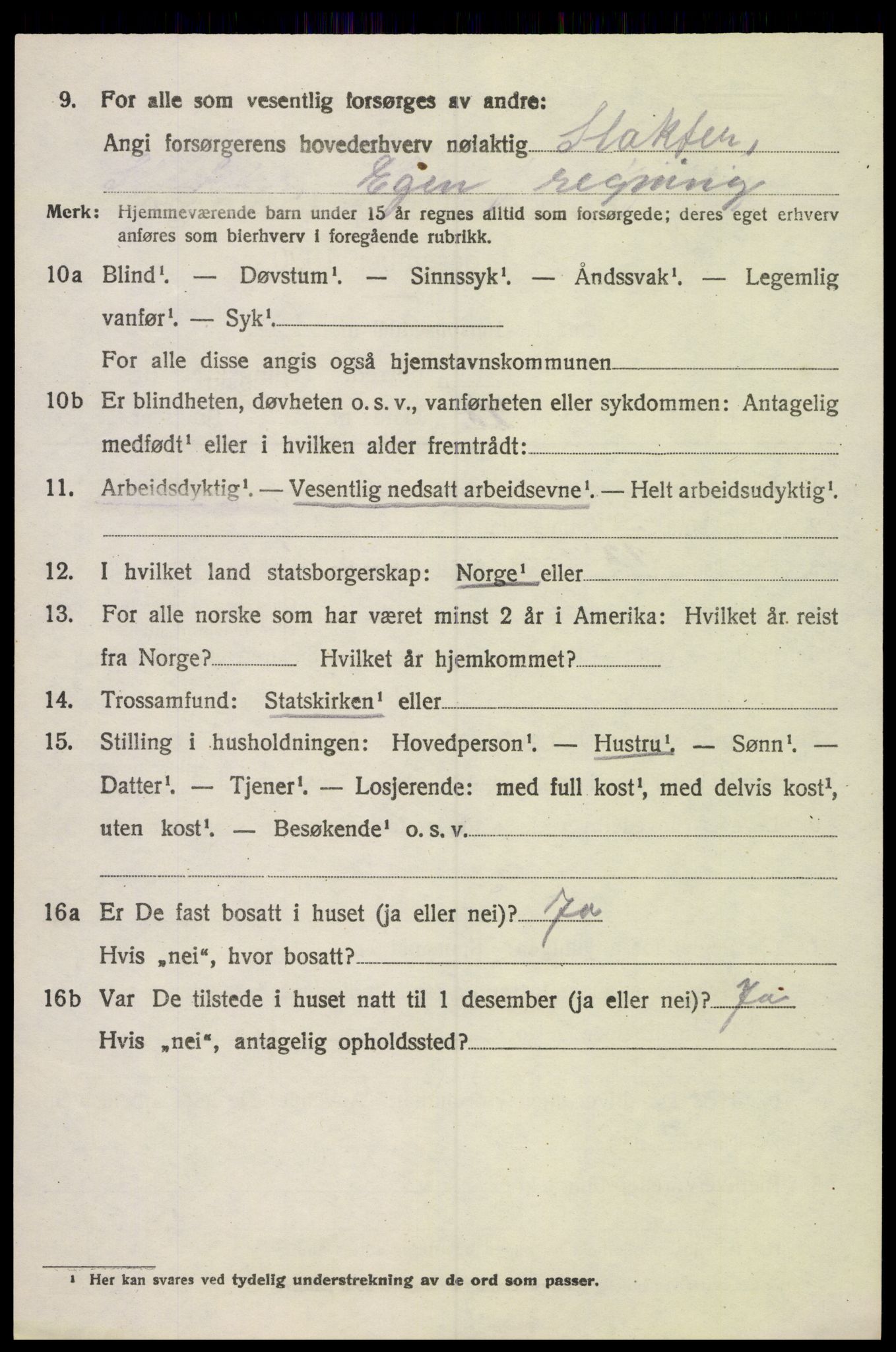 SAH, 1920 census for Stange, 1920, p. 4010