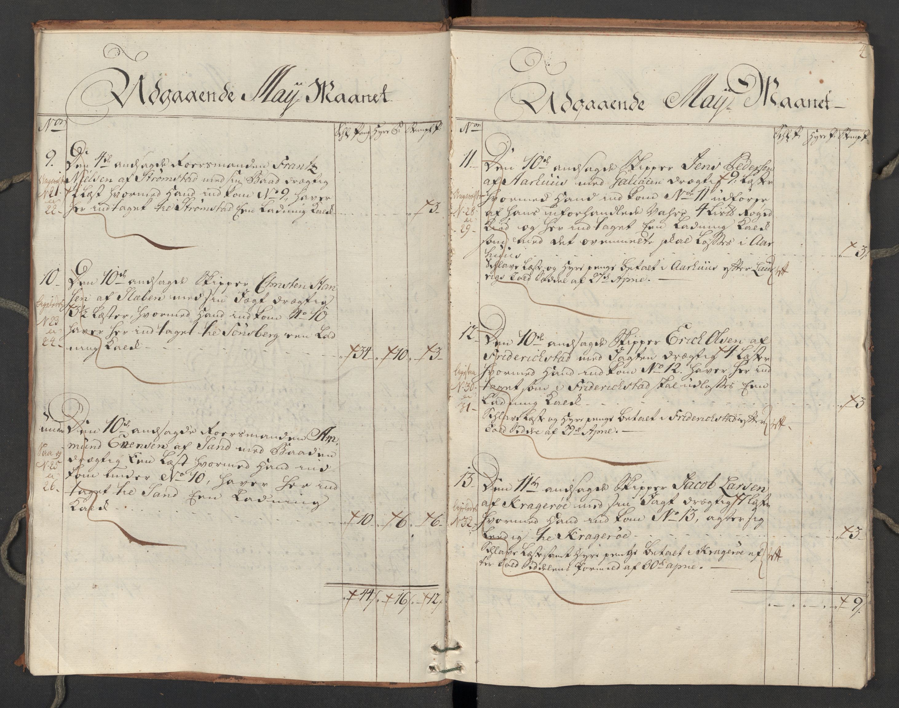 Generaltollkammeret, tollregnskaper, AV/RA-EA-5490/R06/L0064/0002: Tollregnskaper Kristiania / Utgående hovedtollbok Slependen, 1762, p. 3b-4a
