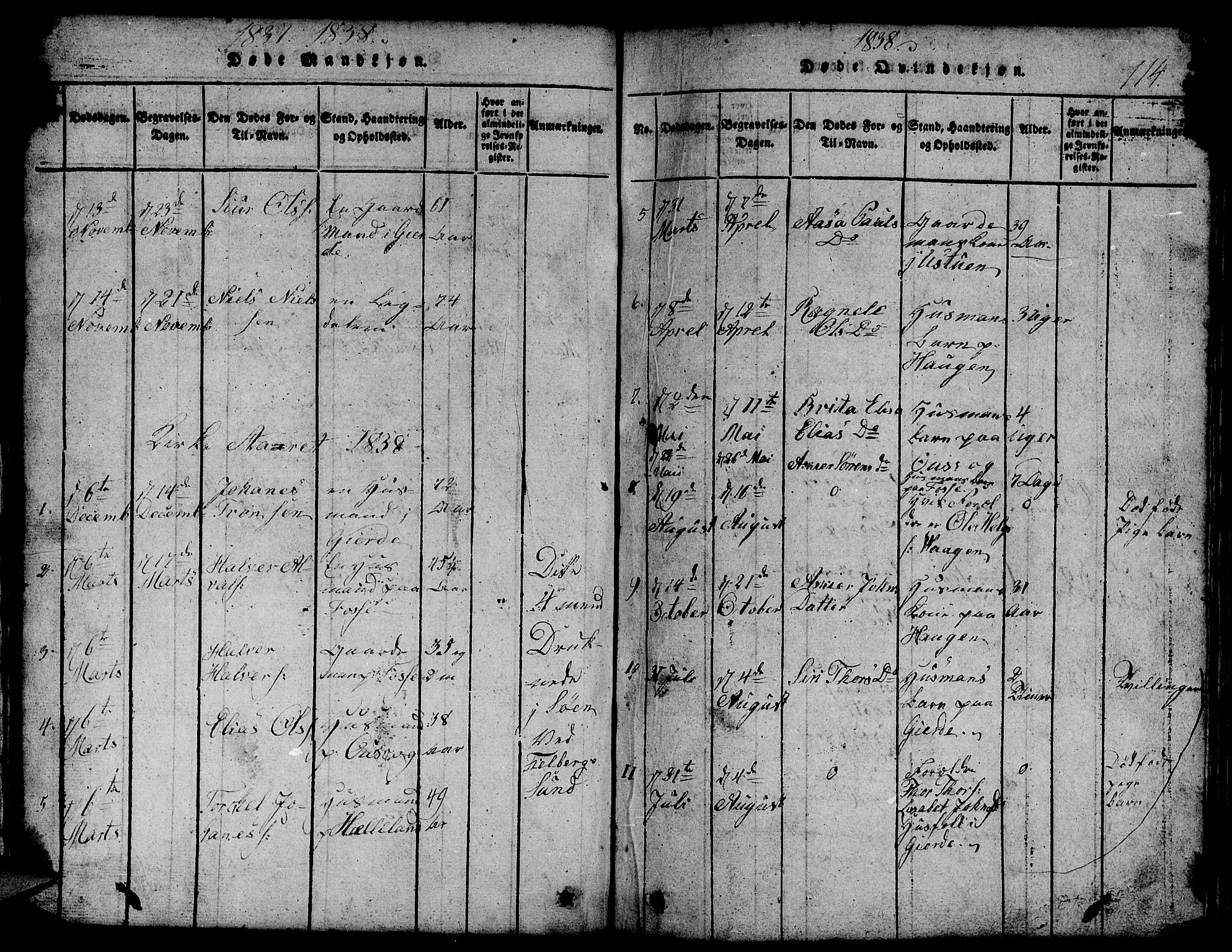 Etne sokneprestembete, AV/SAB-A-75001/H/Hab: Parish register (copy) no. B 1, 1815-1850, p. 114